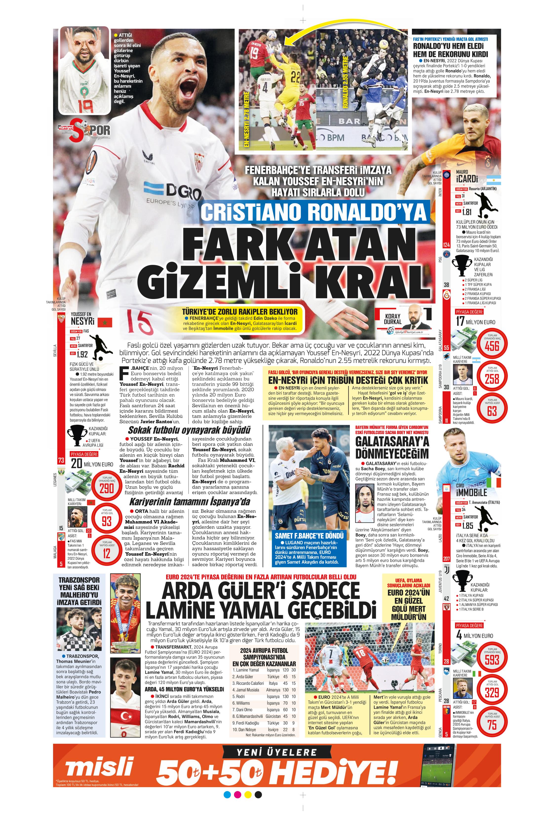 "Fenerbahçe'den Berge hamlesi" | Sporun Manşetleri (21 Temmuz 2024)  - 14. Foto