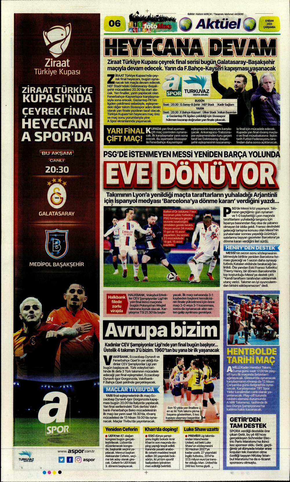 "Dünyada kimse buna penaltı demez" - Sporun manşetleri (5 Nisan 2023)  - 14. Foto