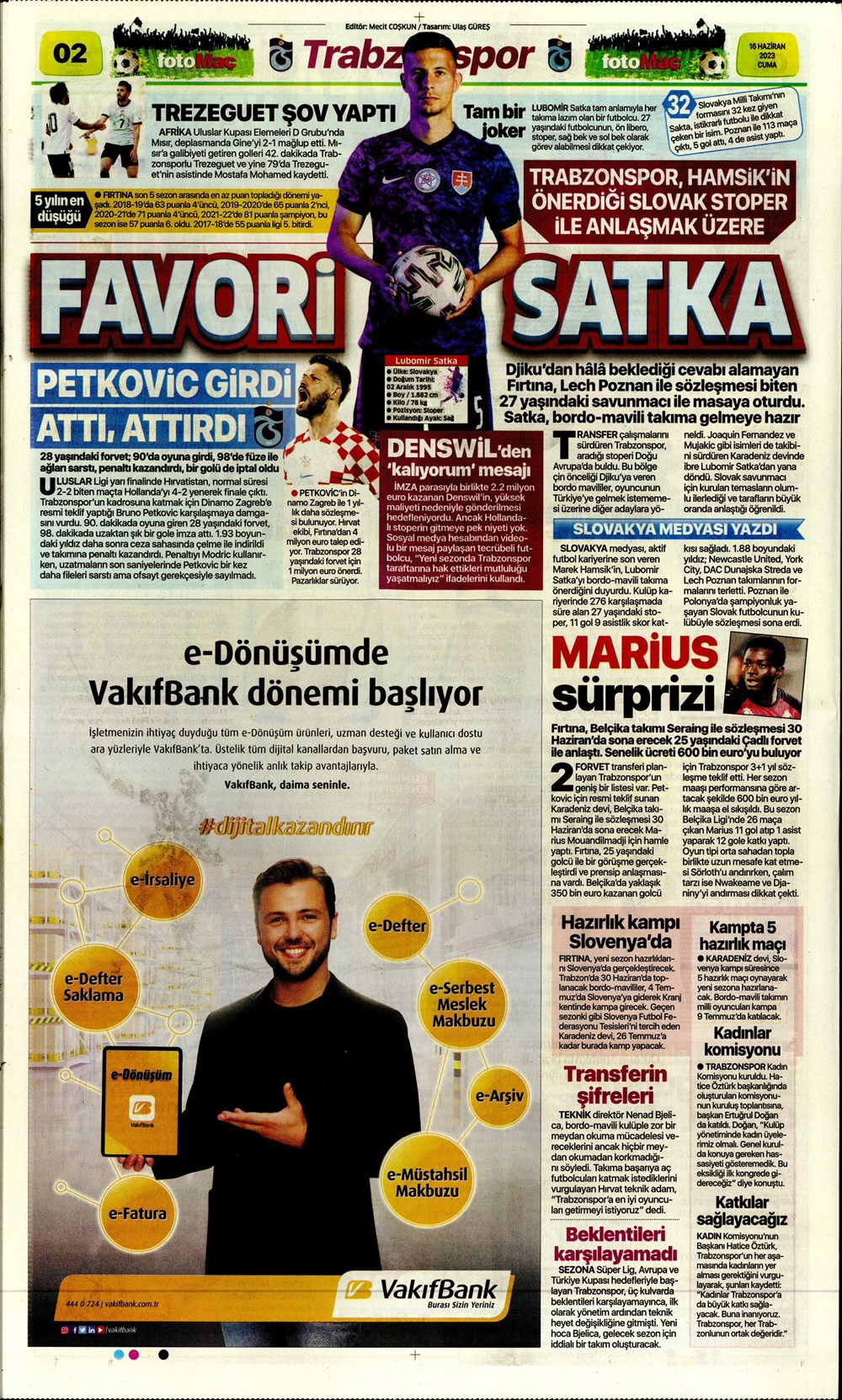 "Dzeko çok yakın" Sporun manşetleri (16 Haziran 2023)  - 9. Foto
