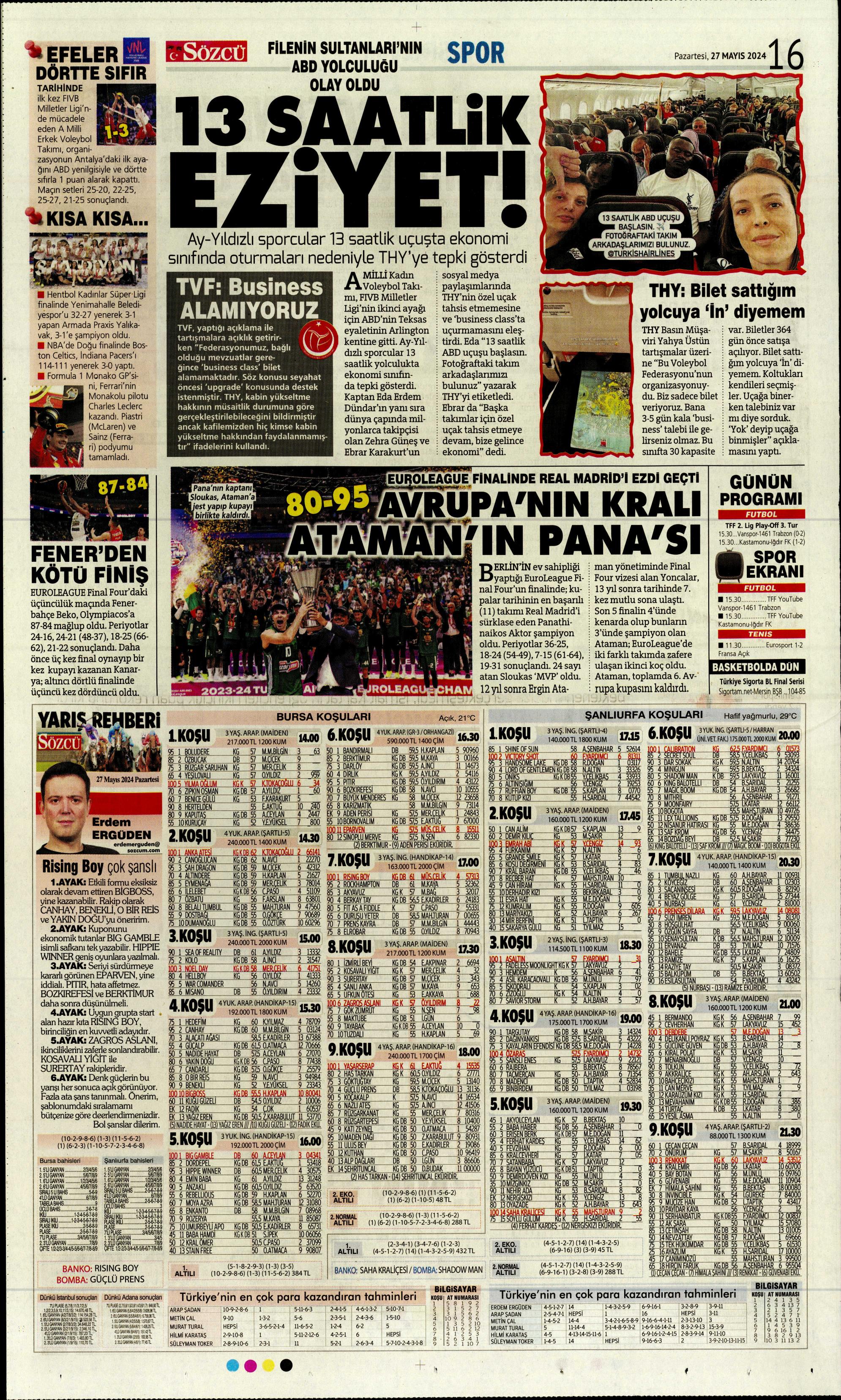 "Mayısların kralı şampiyon Aslan!" | Sporun manşetleri (27 Mayıs 2024)  - 43. Foto