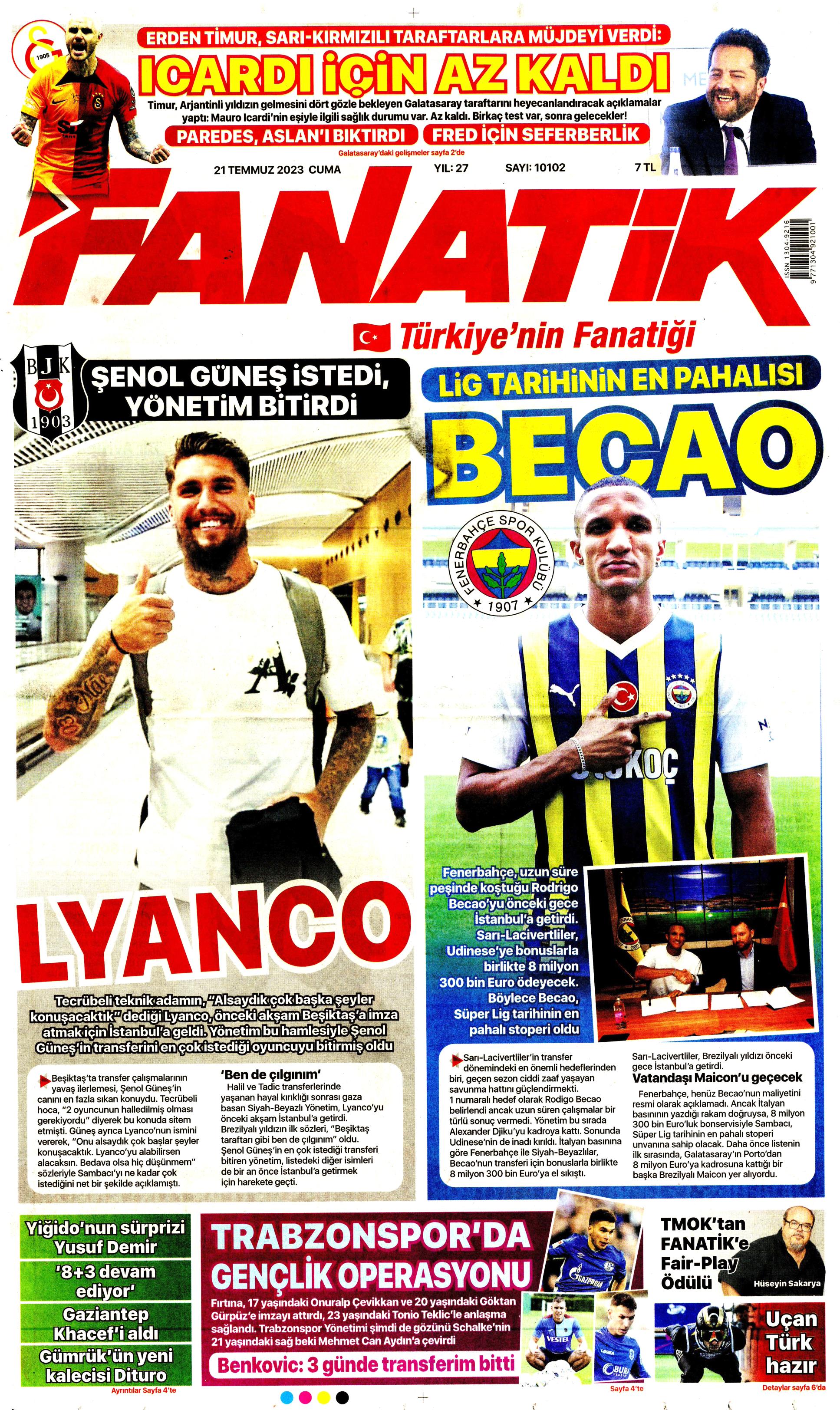 "Zaha için rekor teklif" | Sporun Manşetleri  - 5. Foto