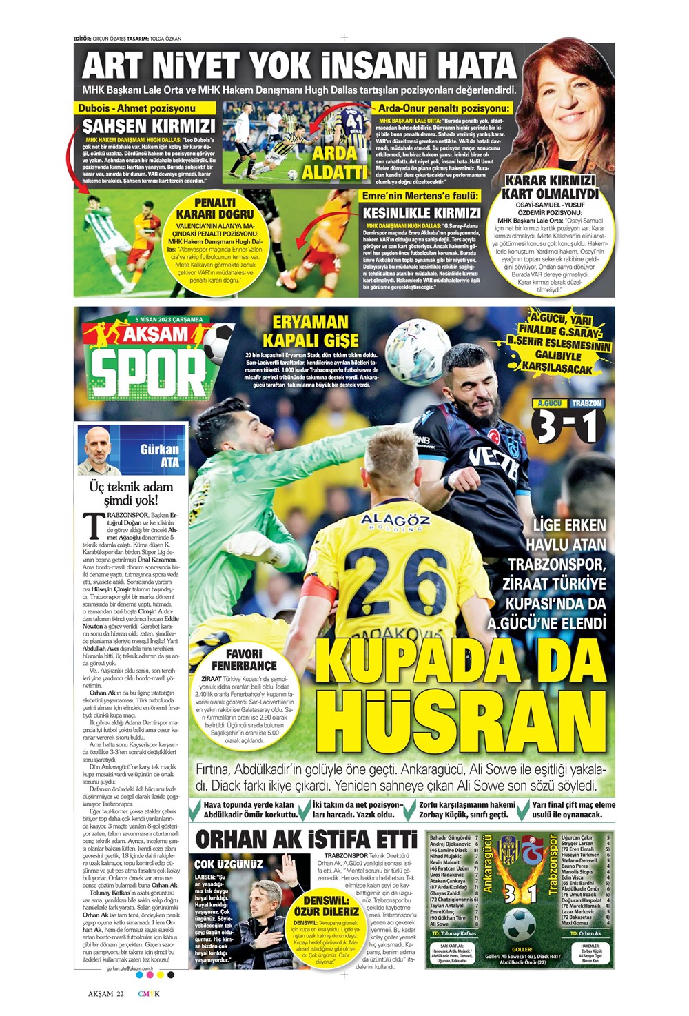 "Dünyada kimse buna penaltı demez" - Sporun manşetleri (5 Nisan 2023)  - 6. Foto
