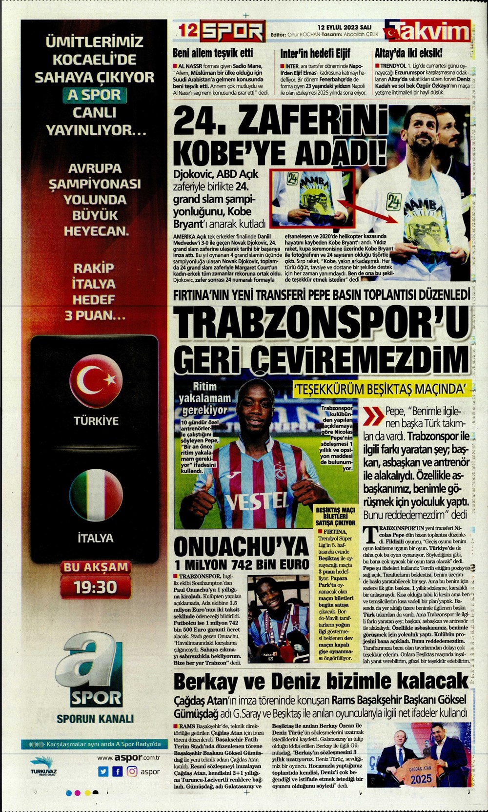"Kartal'da Lingard sürprizi" | Sporun manşetleri (12 Eylül 2023)  - 30. Foto