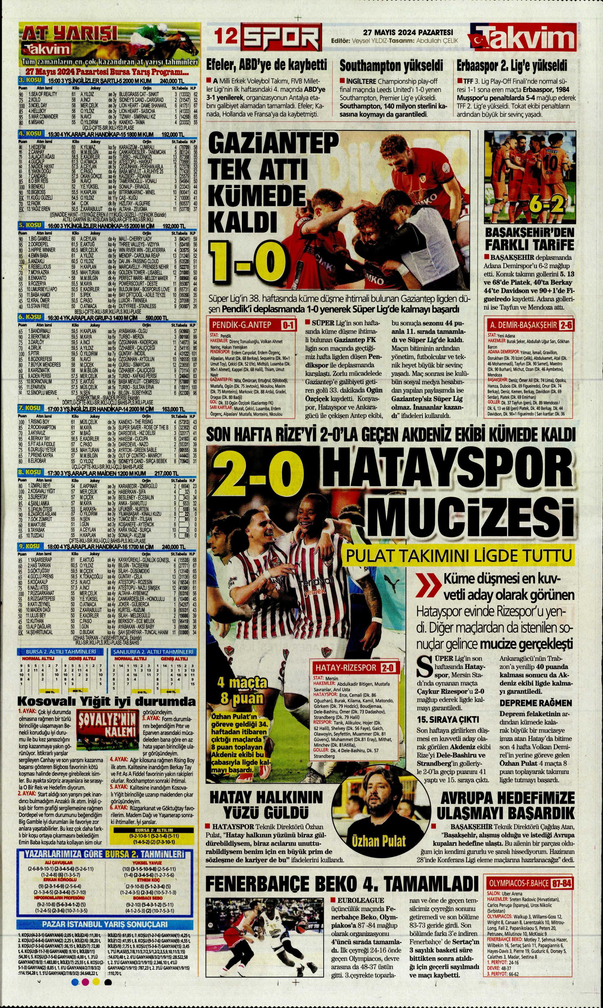 "Mayısların kralı şampiyon Aslan!" | Sporun manşetleri (27 Mayıs 2024)  - 49. Foto