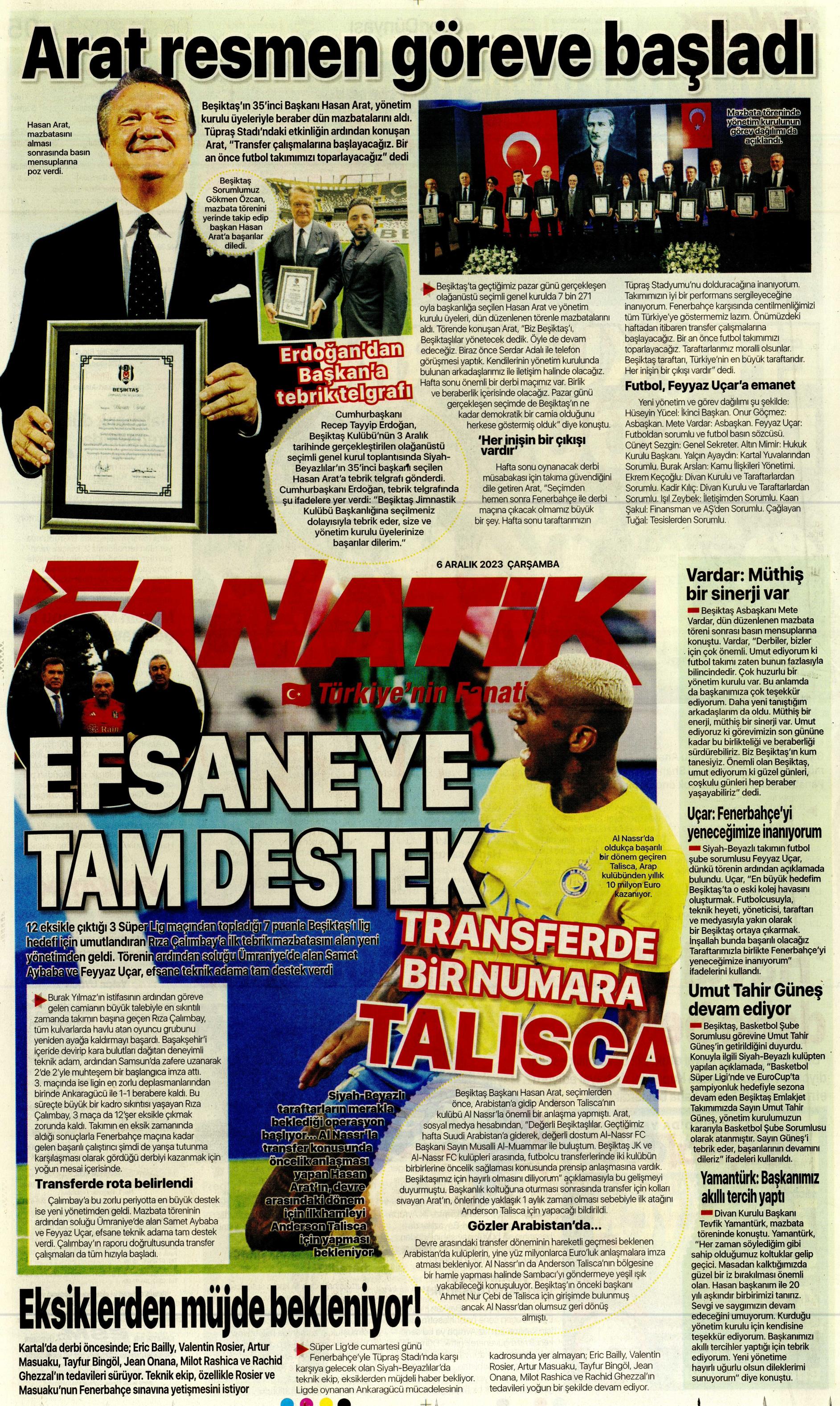 "Aslan'da operasyon başladı" | Sporun manşetleri (6 Aralık 2023)  - 7. Foto