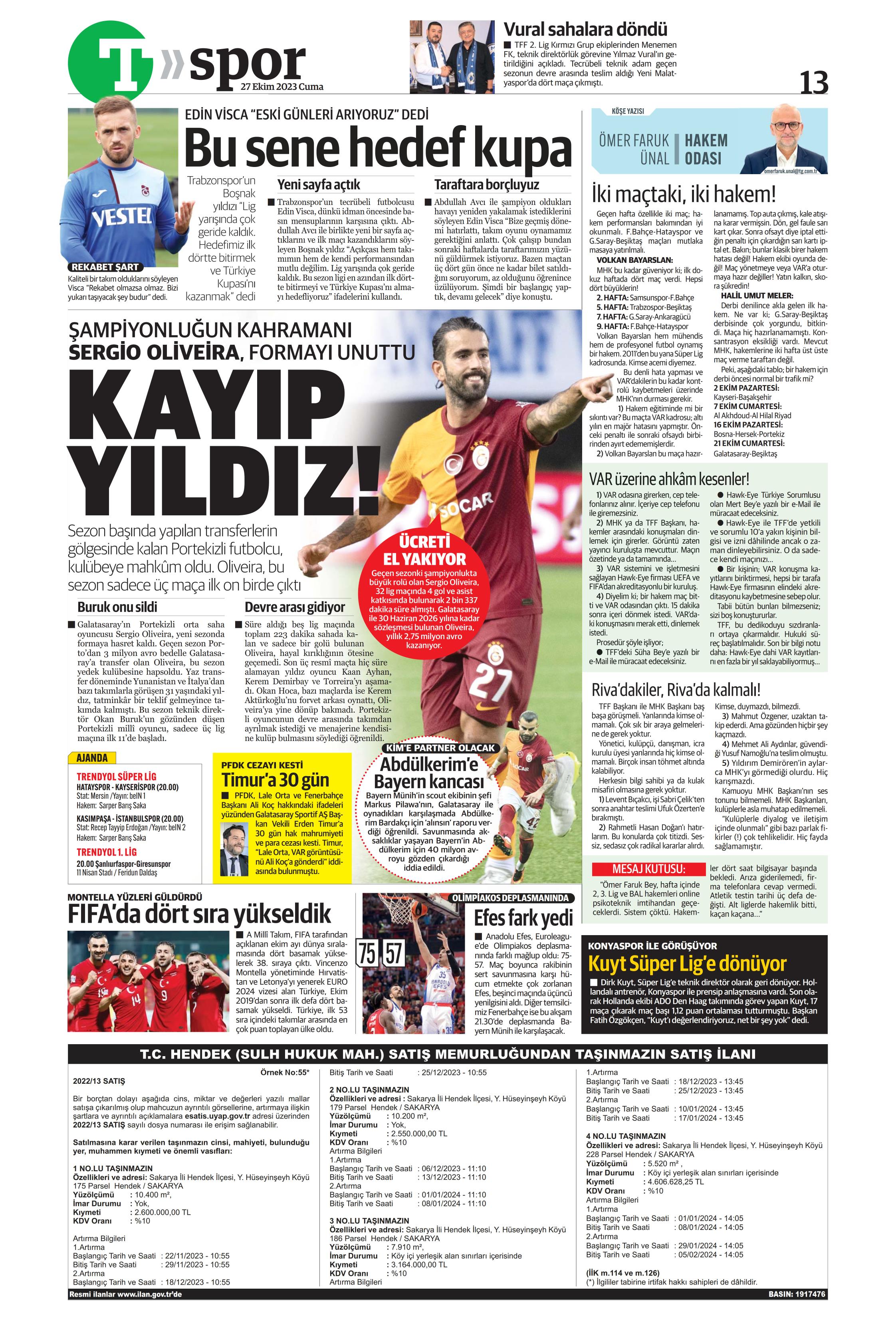 "Yüzyılın Fener'i" | Sporun manşetleri (27 Ekim 2023)  - 39. Foto