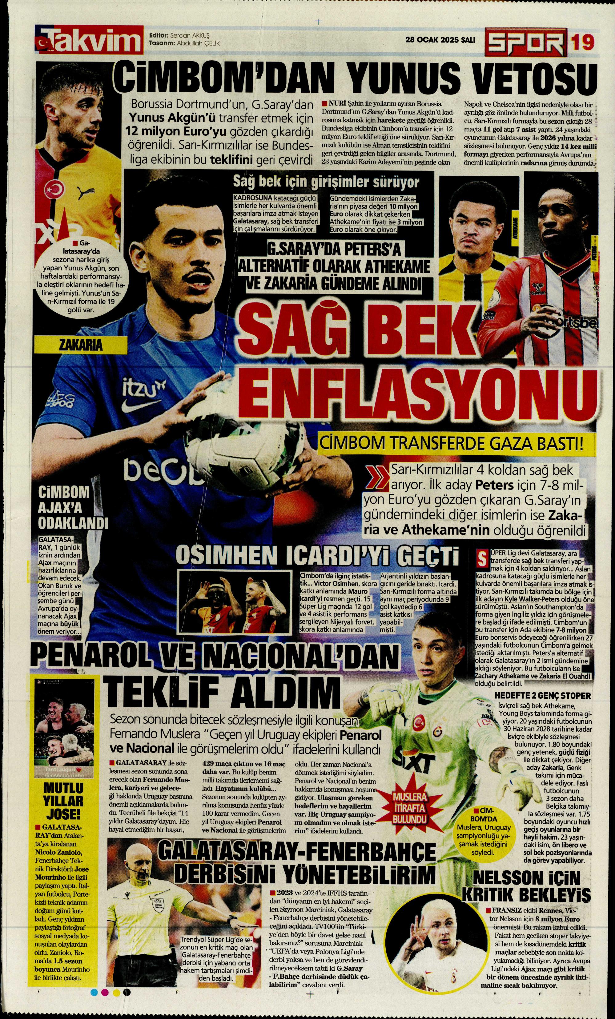 "Sıradaki transfer sol bek" | Sporun manşetleri  - 33. Foto