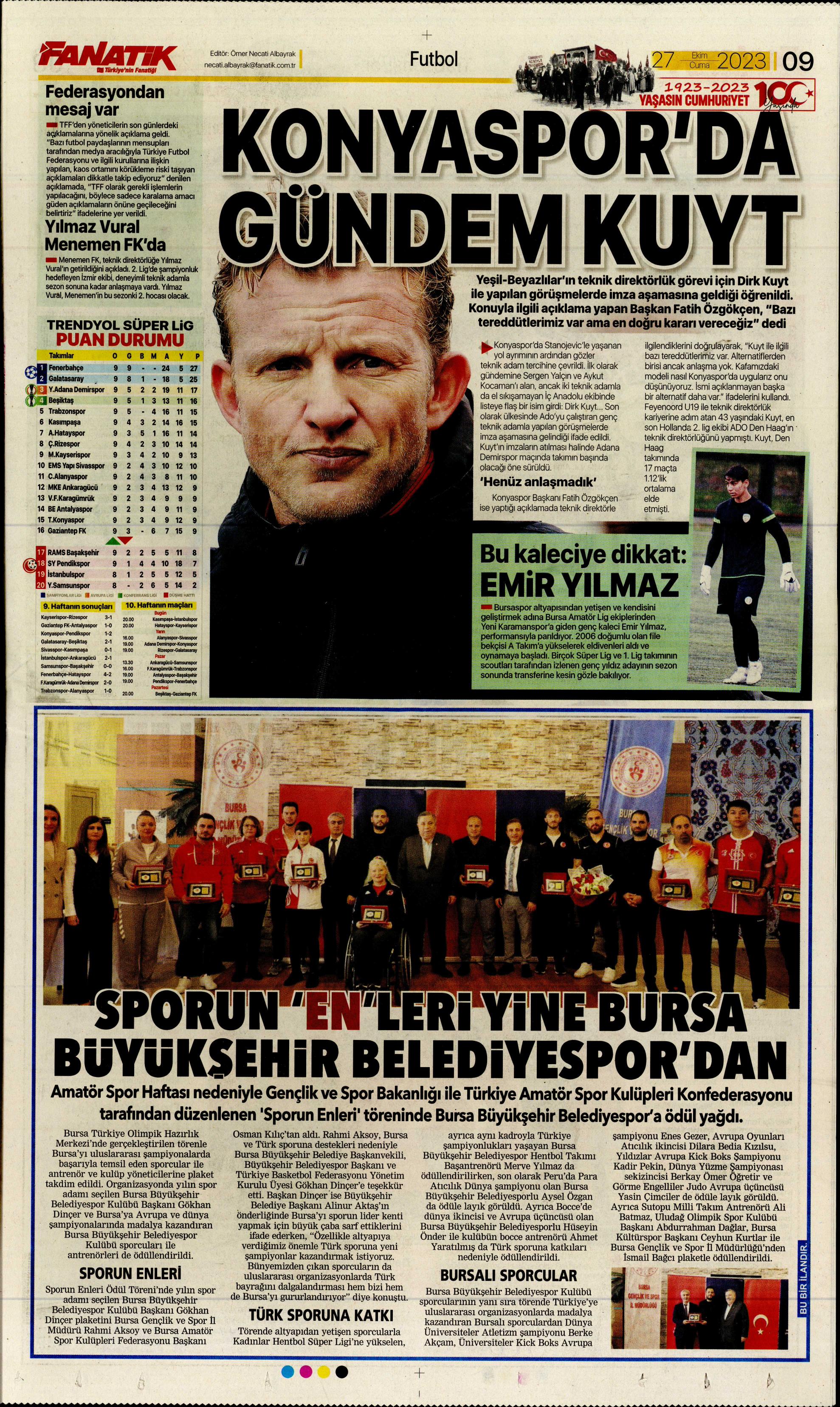 "Yüzyılın Fener'i" | Sporun manşetleri (27 Ekim 2023)  - 12. Foto