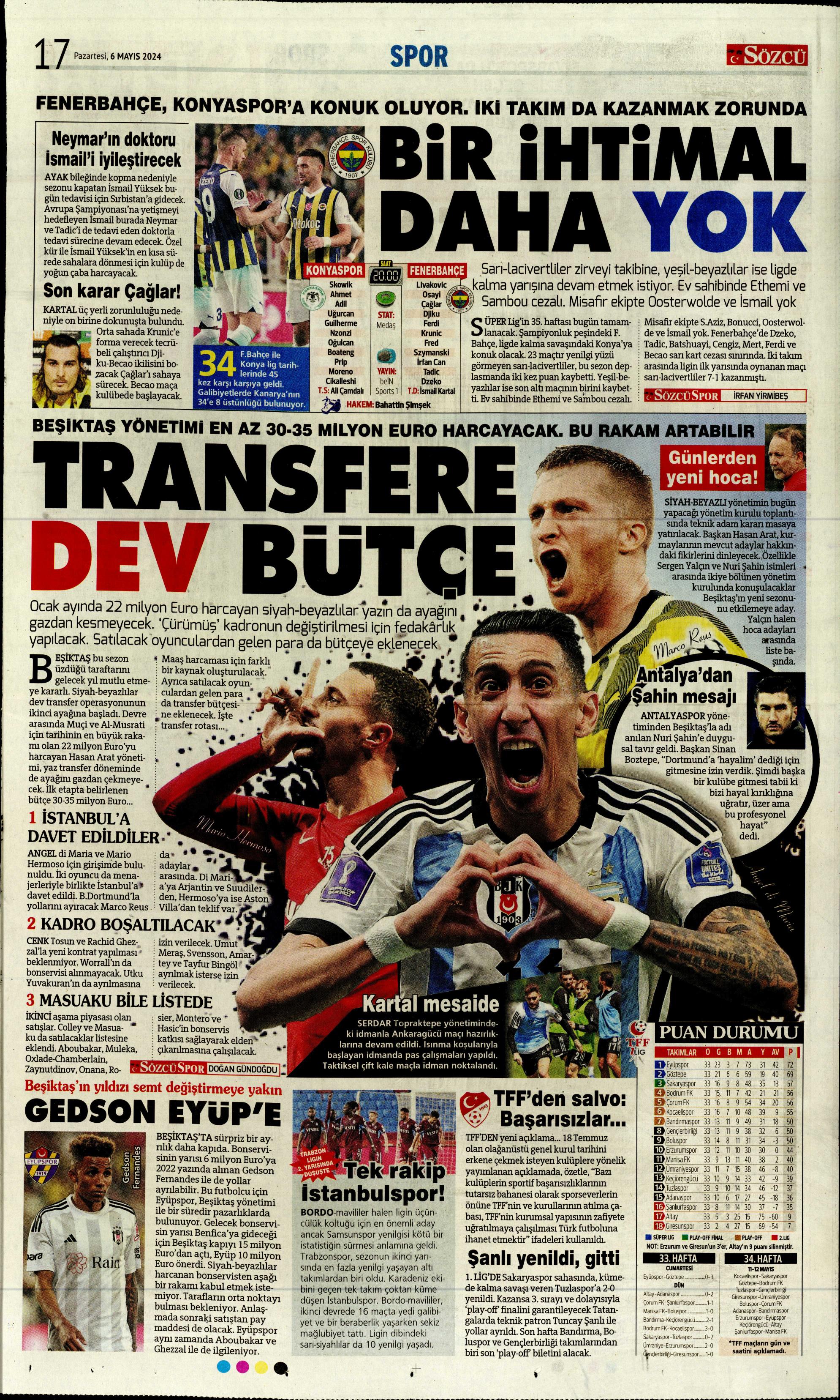 "İlk tercih Rafa Silva" | Sporun Manşetleri  - 33. Foto