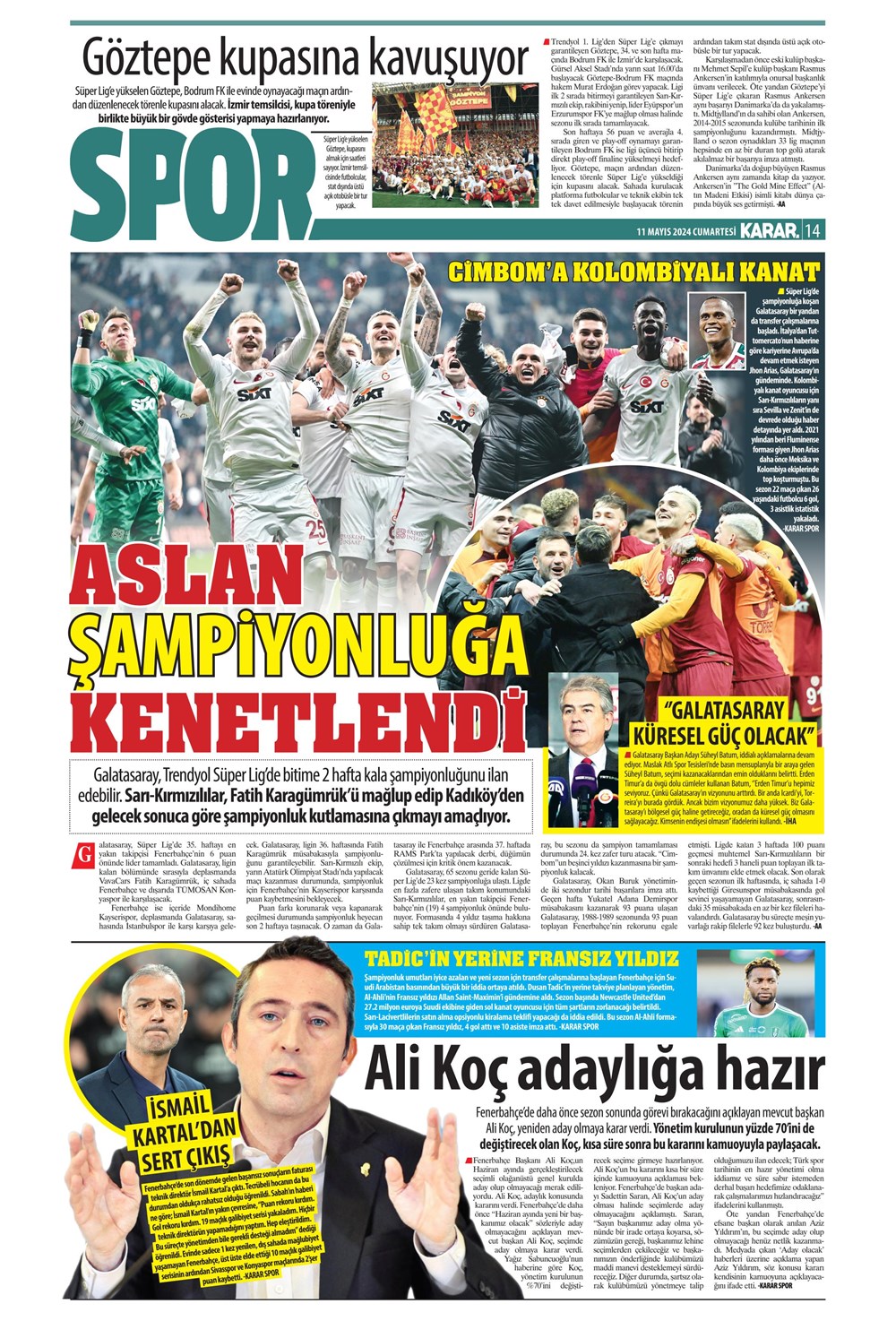 "Fener'de Mourinho sesleri" | Sporun manşetleri (11 Mayıs 2024)  - 20. Foto