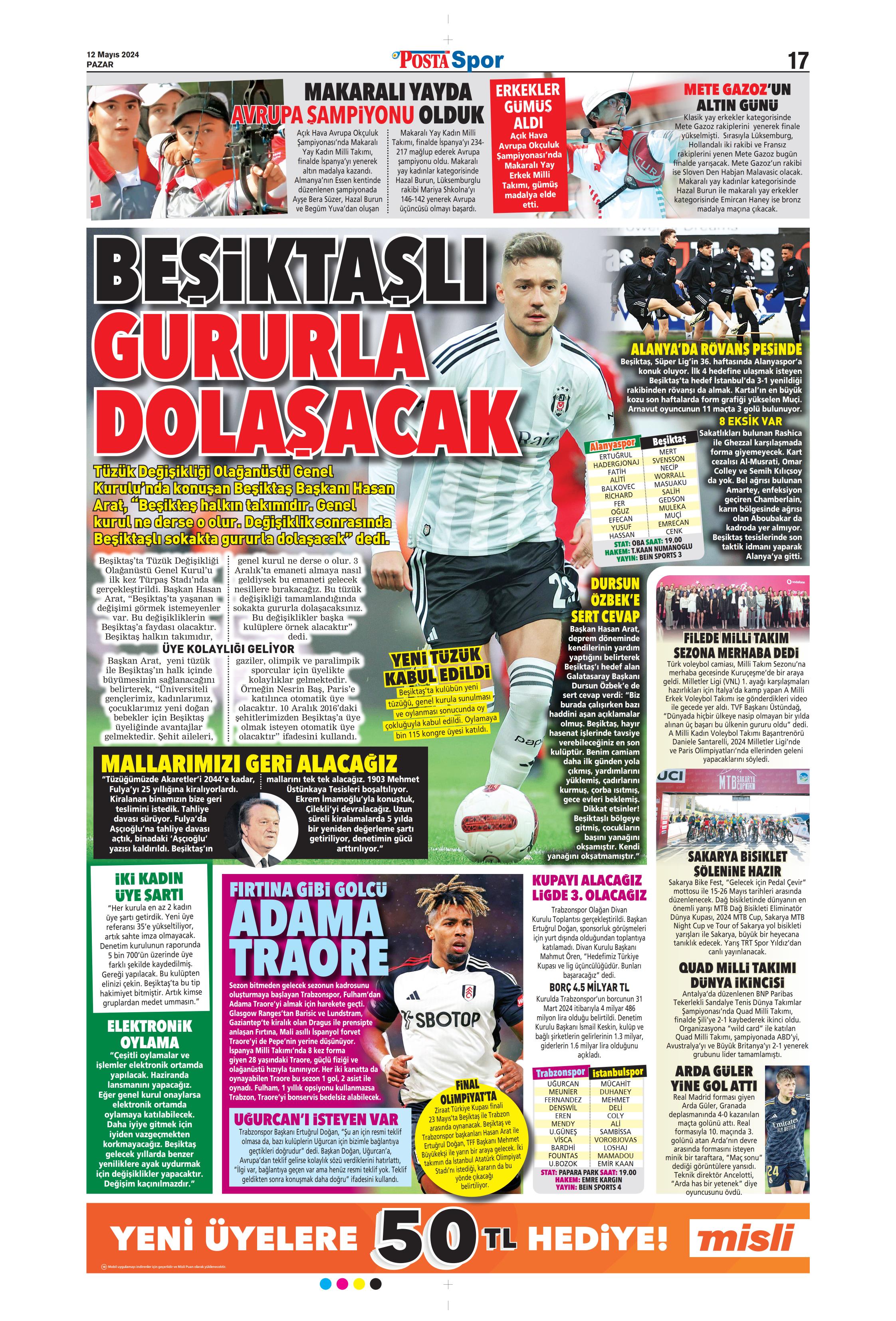 "Kerem piyangosu" | Sporun manşetleri (12 Mayıs 2024)  - 30. Foto