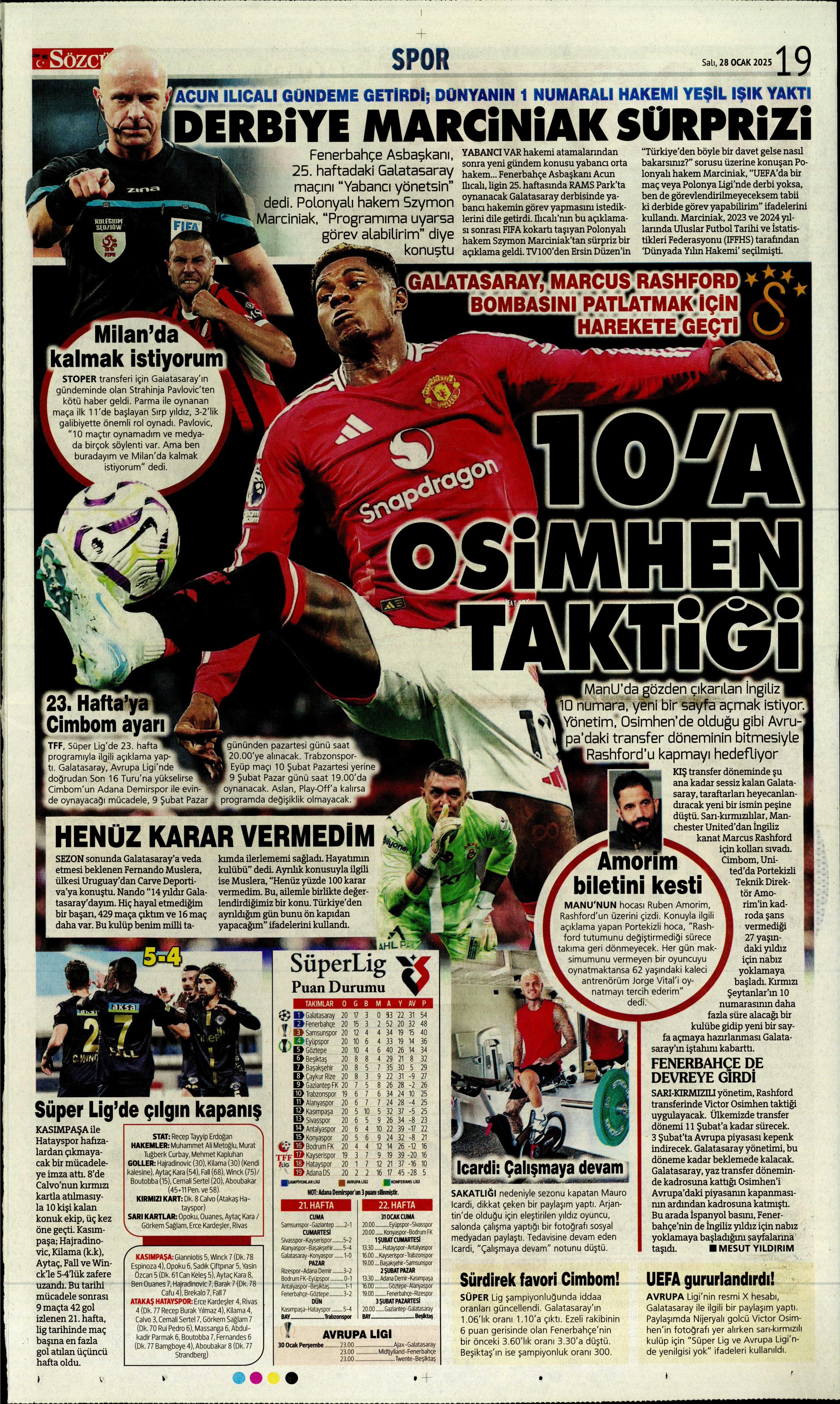 "Sıradaki transfer sol bek" | Sporun manşetleri  - 30. Foto