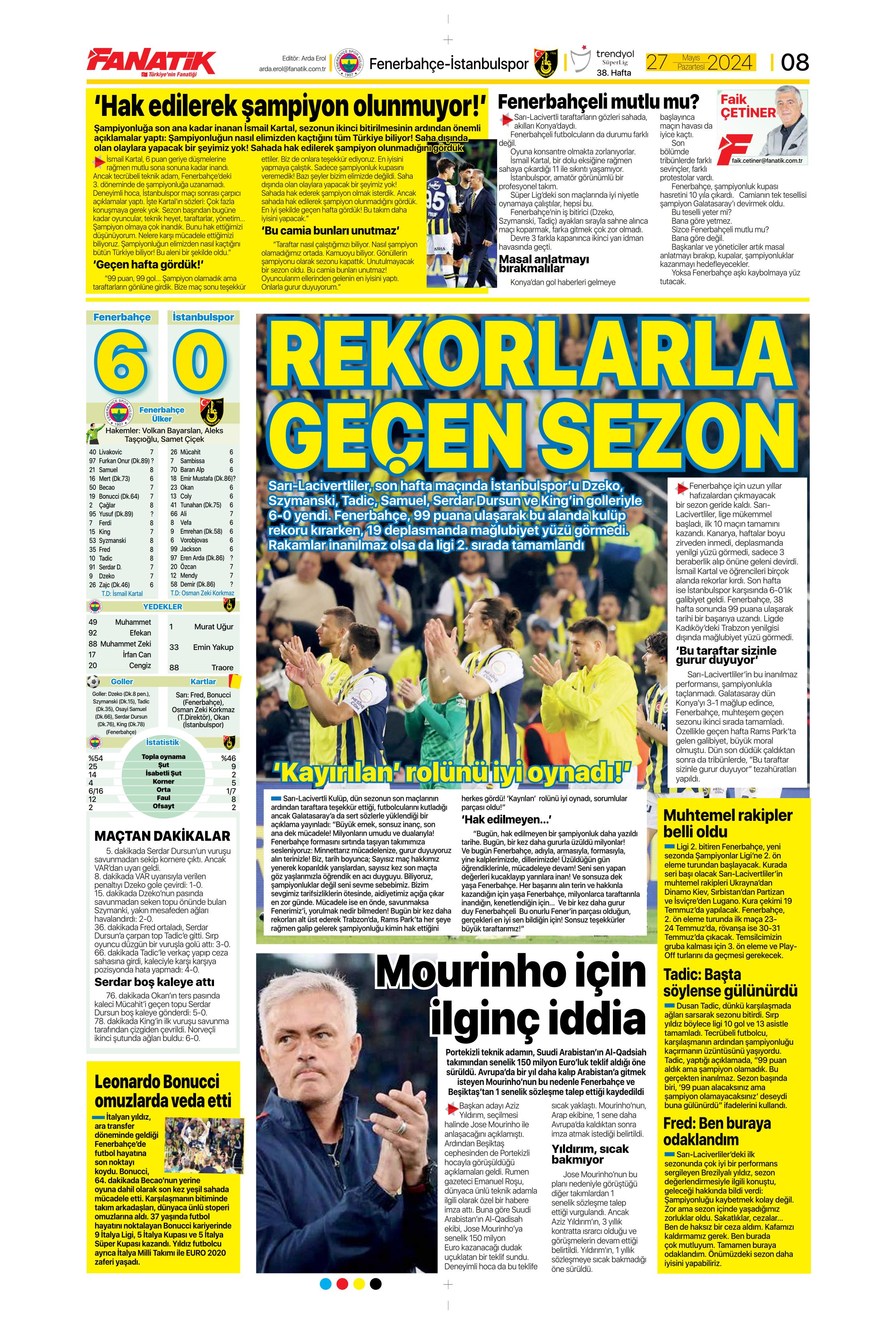 "Mayısların kralı şampiyon Aslan!" | Sporun manşetleri (27 Mayıs 2024)  - 12. Foto