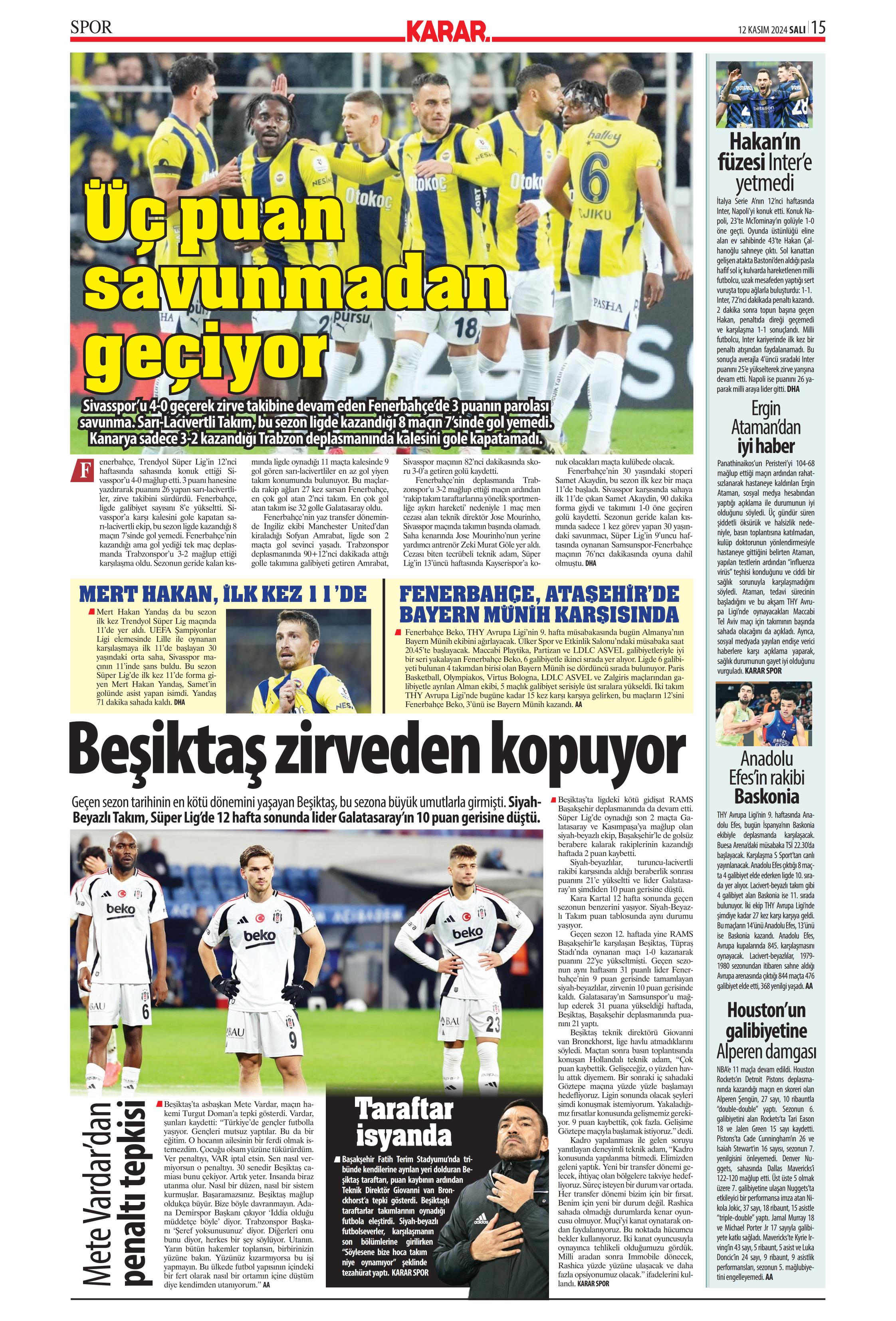 "Listenin başında onlar var: Talisca & Brown" | Sporun manşetleri (12 Kasım 2024)  - 20. Foto