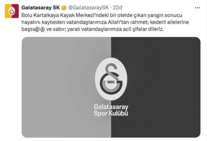 Spor kulüpleri, Kartalkaya'daki yangında hayatını kaybeden vatandaşlar için başsağlığı mesajı yayımladı  - 4. Foto