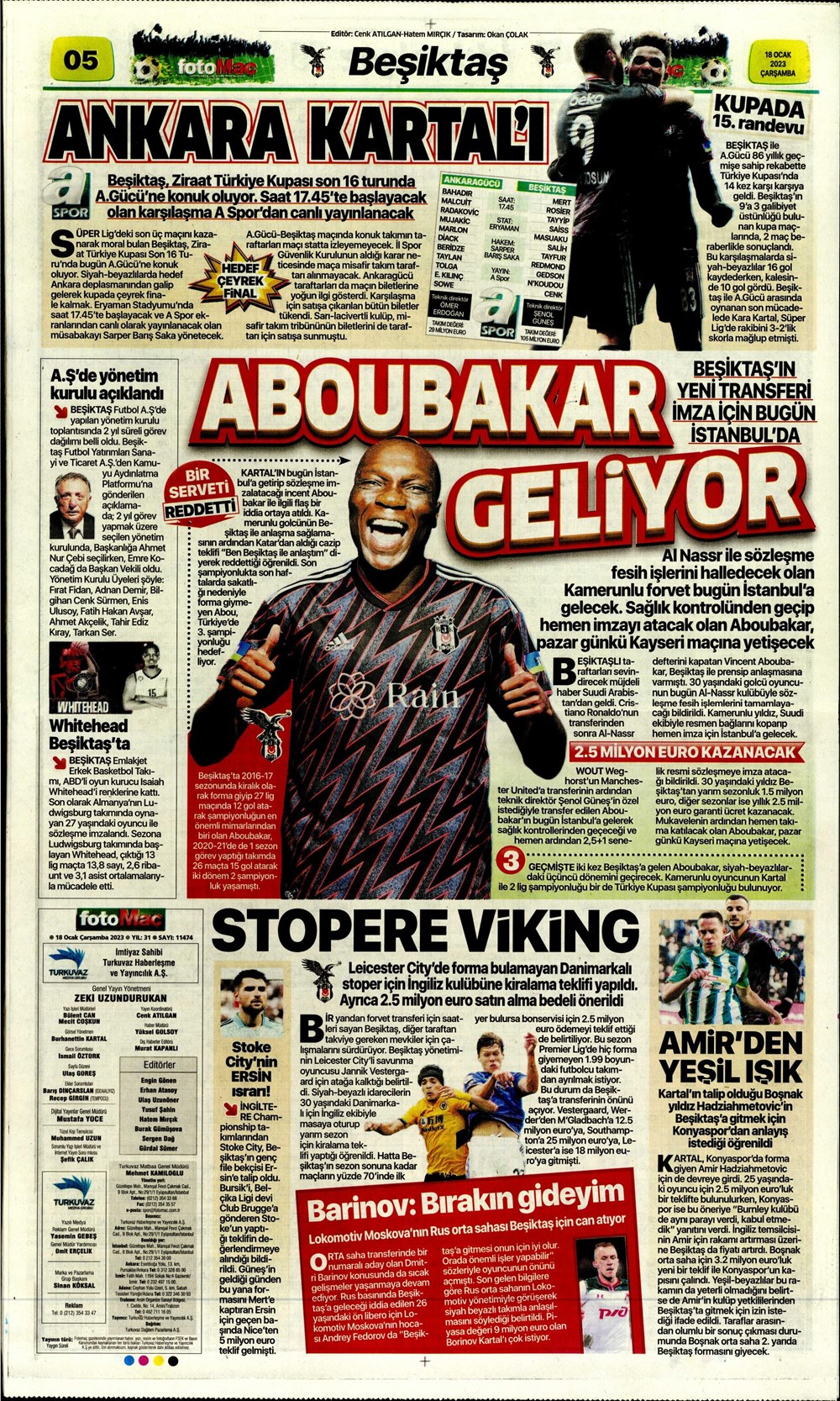Sporun Manşetleri (18 Ocak 2023) - 13. Foto