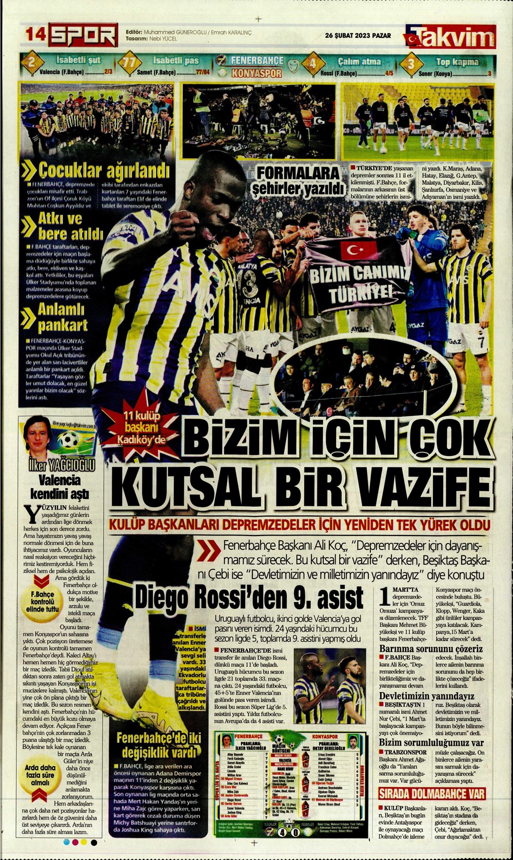 "Valenci'ağa' böyle istedi" - Sporun manşetleri  - 30. Foto