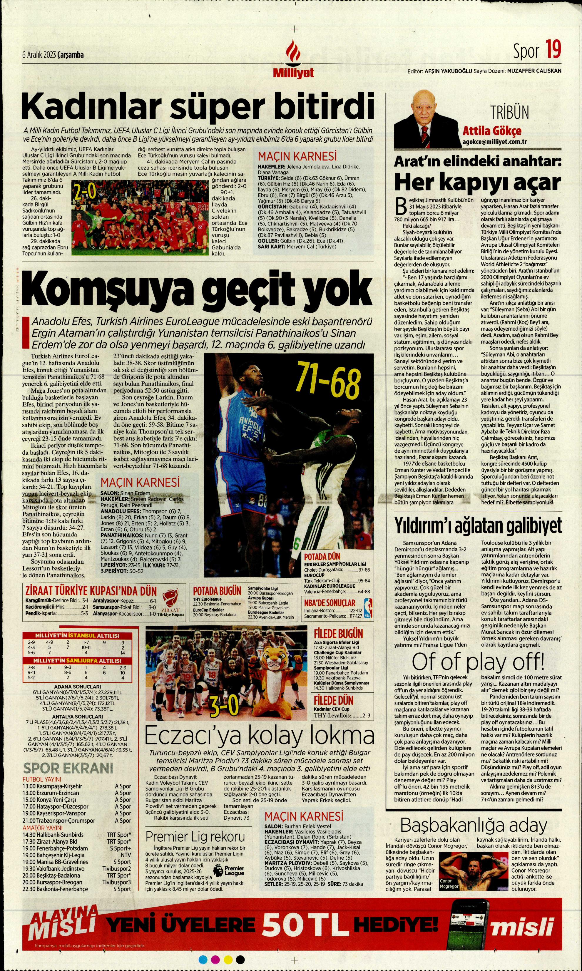 "Aslan'da operasyon başladı" | Sporun manşetleri (6 Aralık 2023)  - 20. Foto