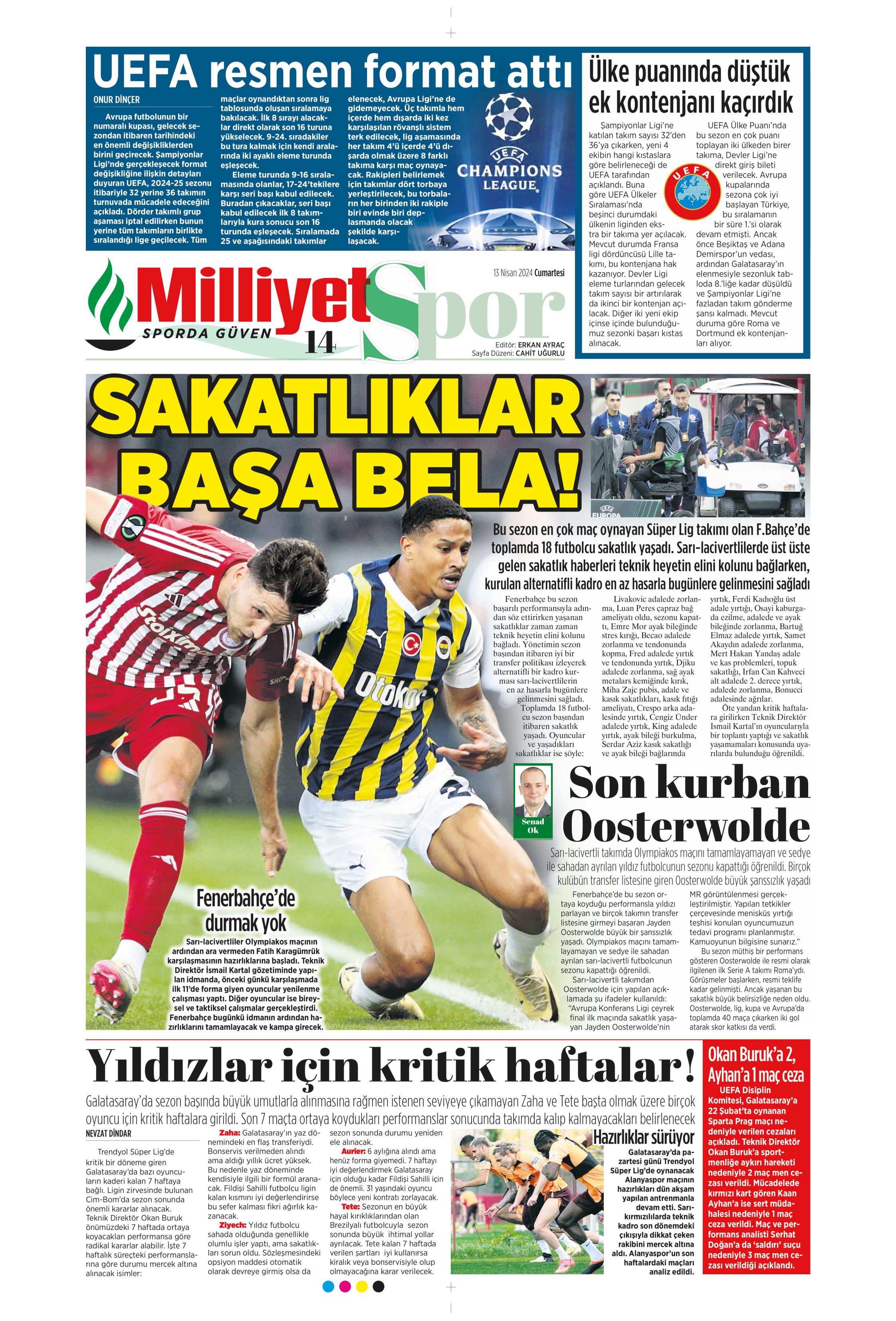 "Cimbom'un çehresi değişecek" | Sporun manşetleri (13 Nisan 2024)  - 21. Foto