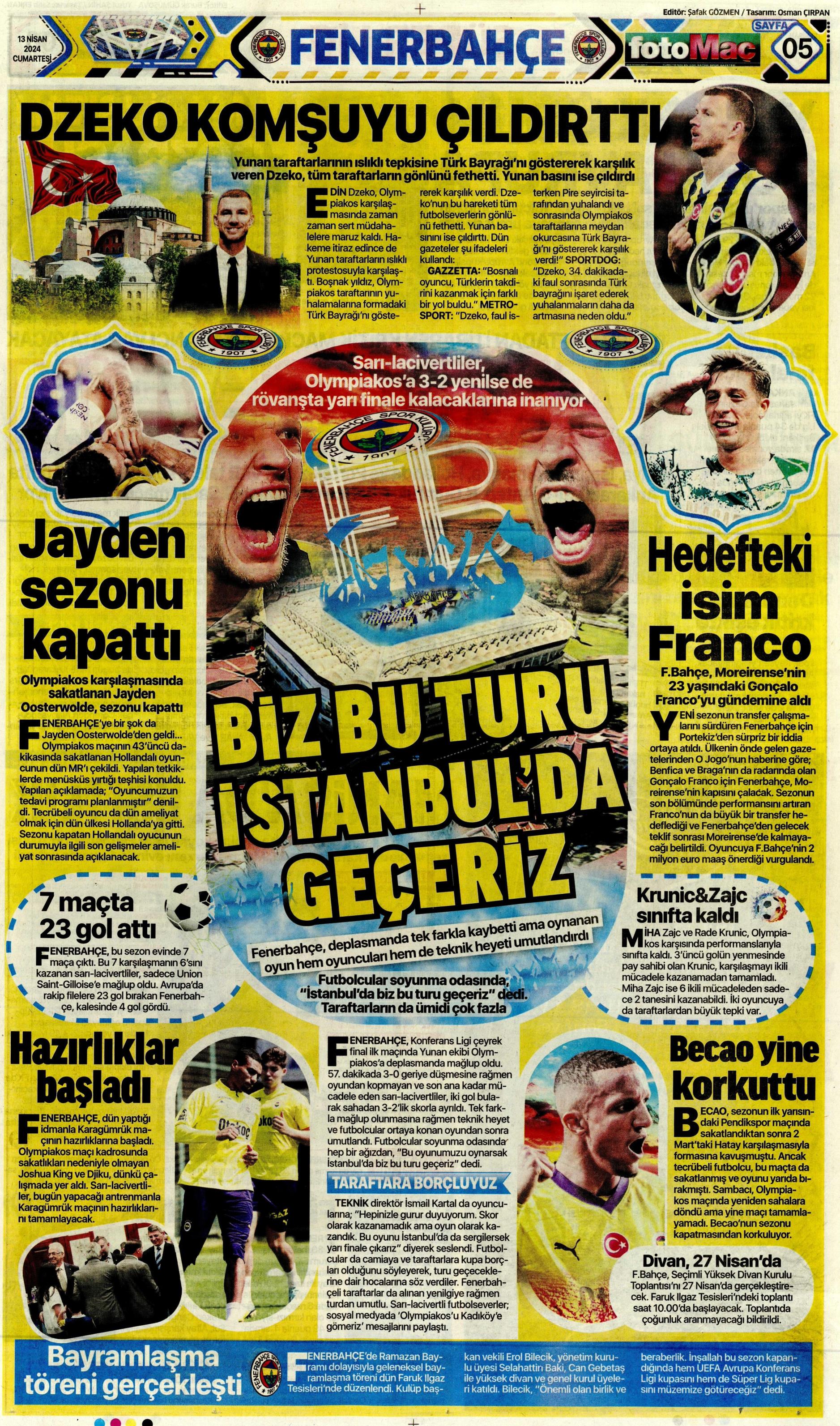 "Cimbom'un çehresi değişecek" | Sporun manşetleri (13 Nisan 2024)  - 13. Foto