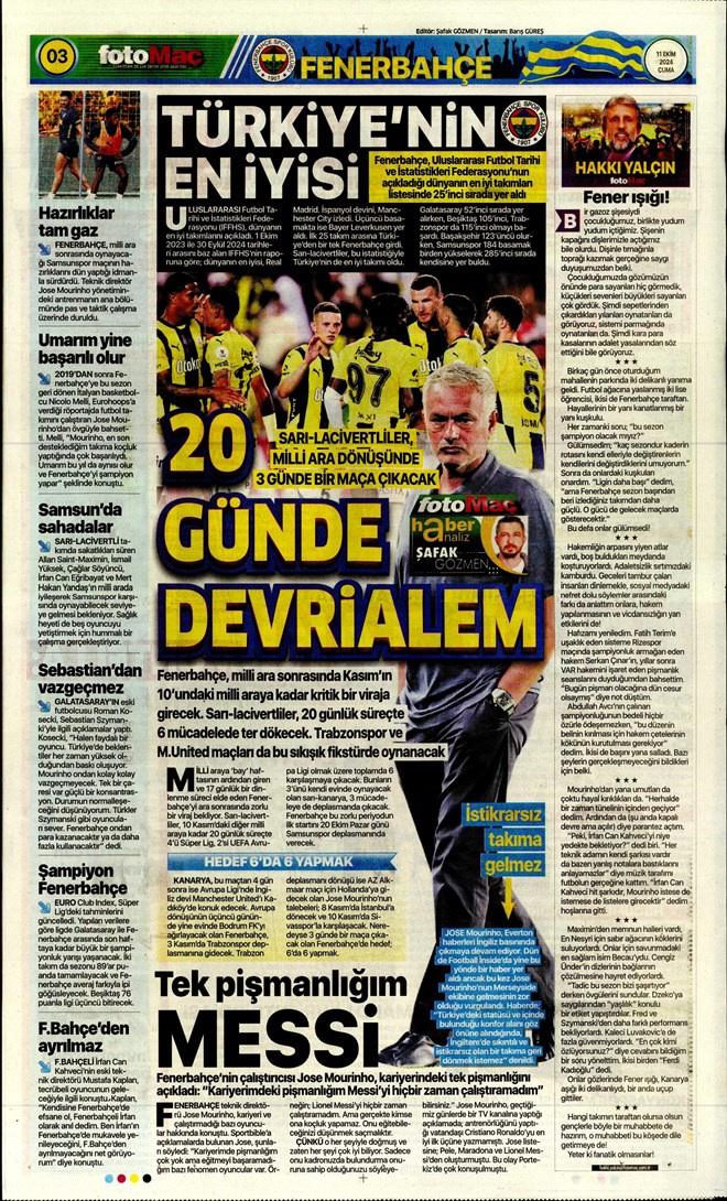 "Mourinho, Alex'i istiyor" | Sporun manşetleri  - 12. Foto