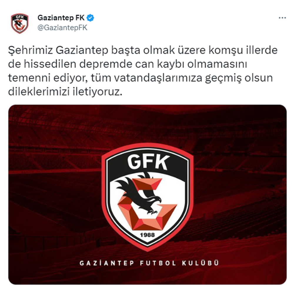 TFF ve Süper Lig kulüplerinden geçmiş olsun mesajı  - 8. Foto