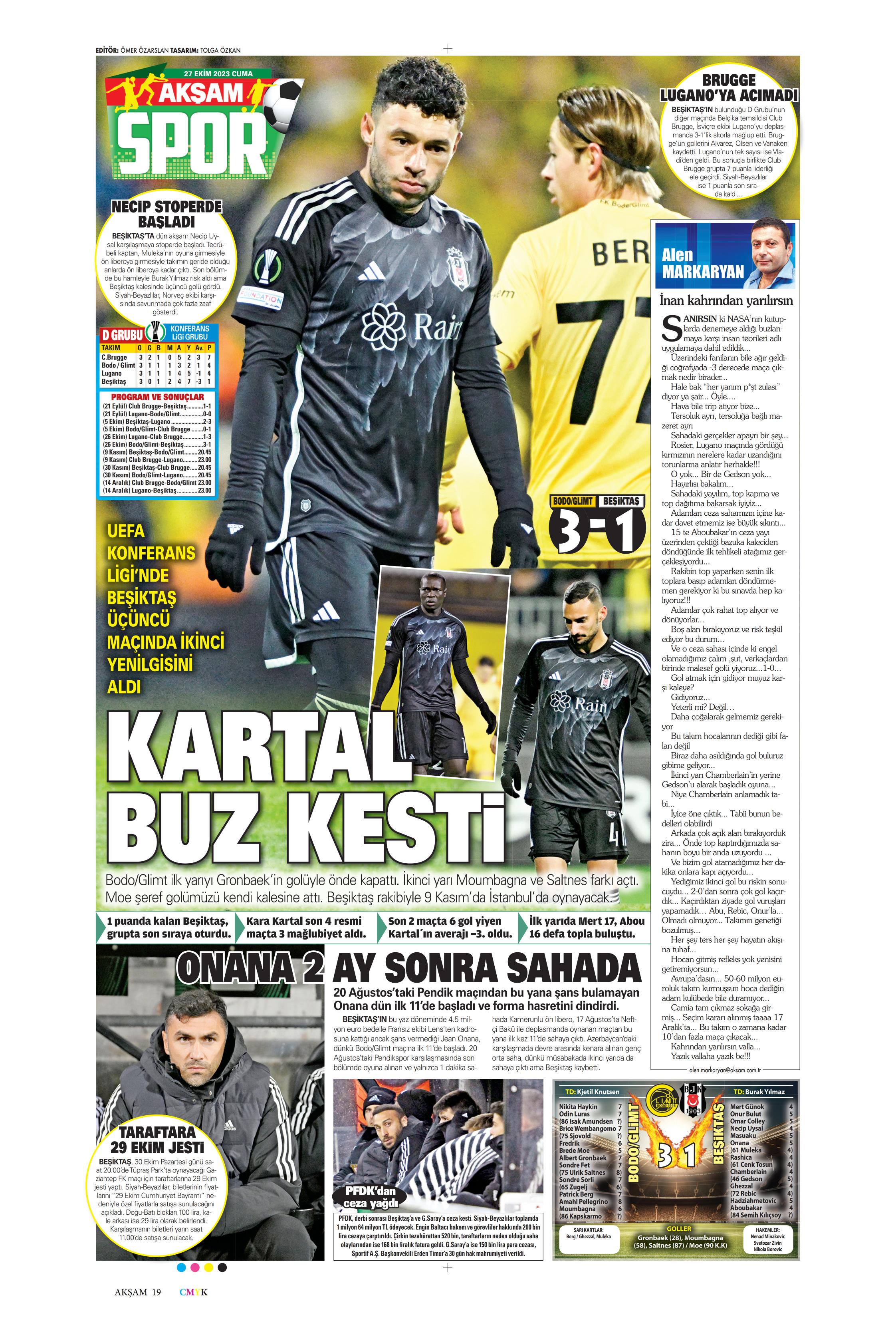 "Yüzyılın Fener'i" | Sporun manşetleri (27 Ekim 2023)  - 2. Foto