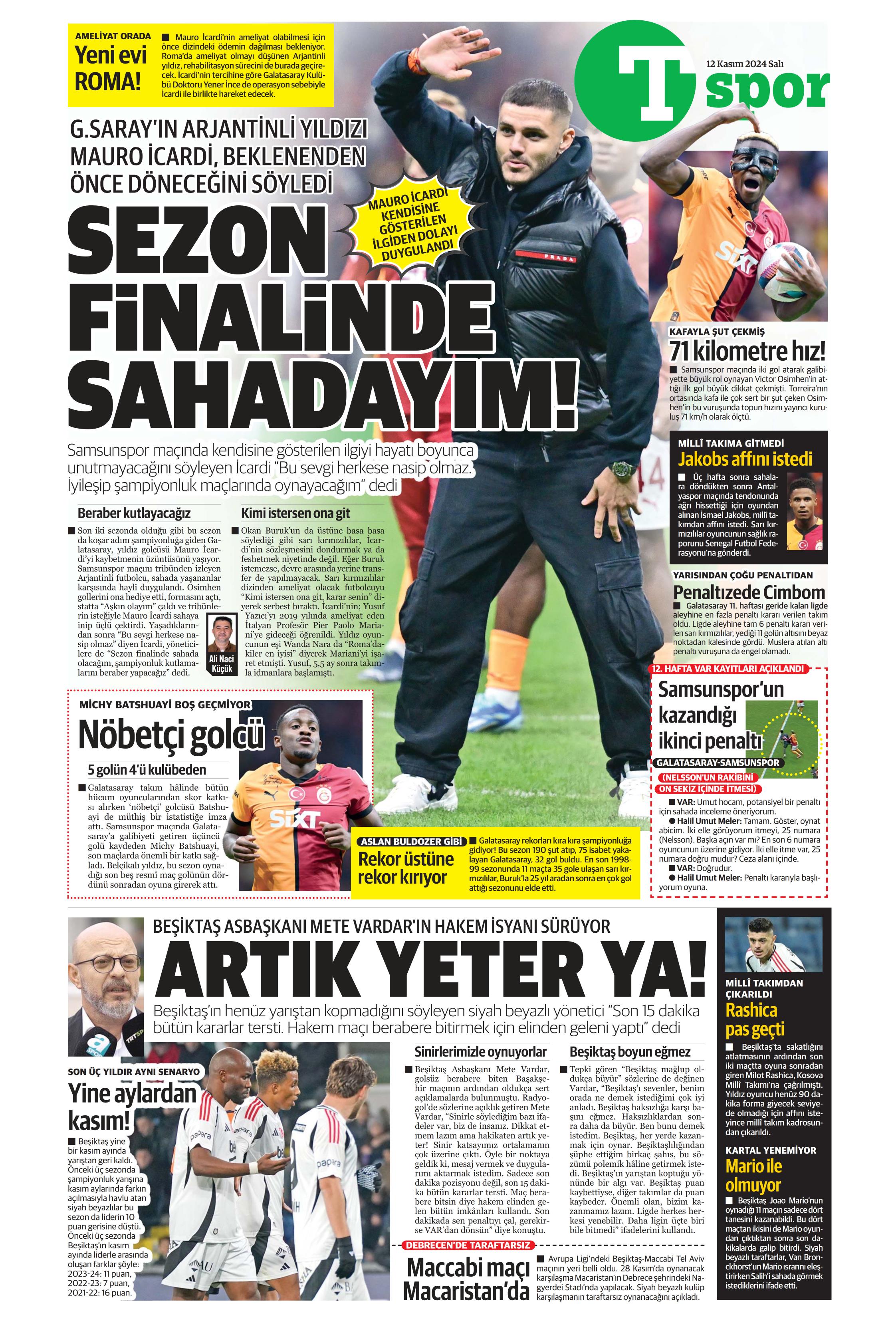 "Listenin başında onlar var: Talisca & Brown" | Sporun manşetleri (12 Kasım 2024)  - 36. Foto