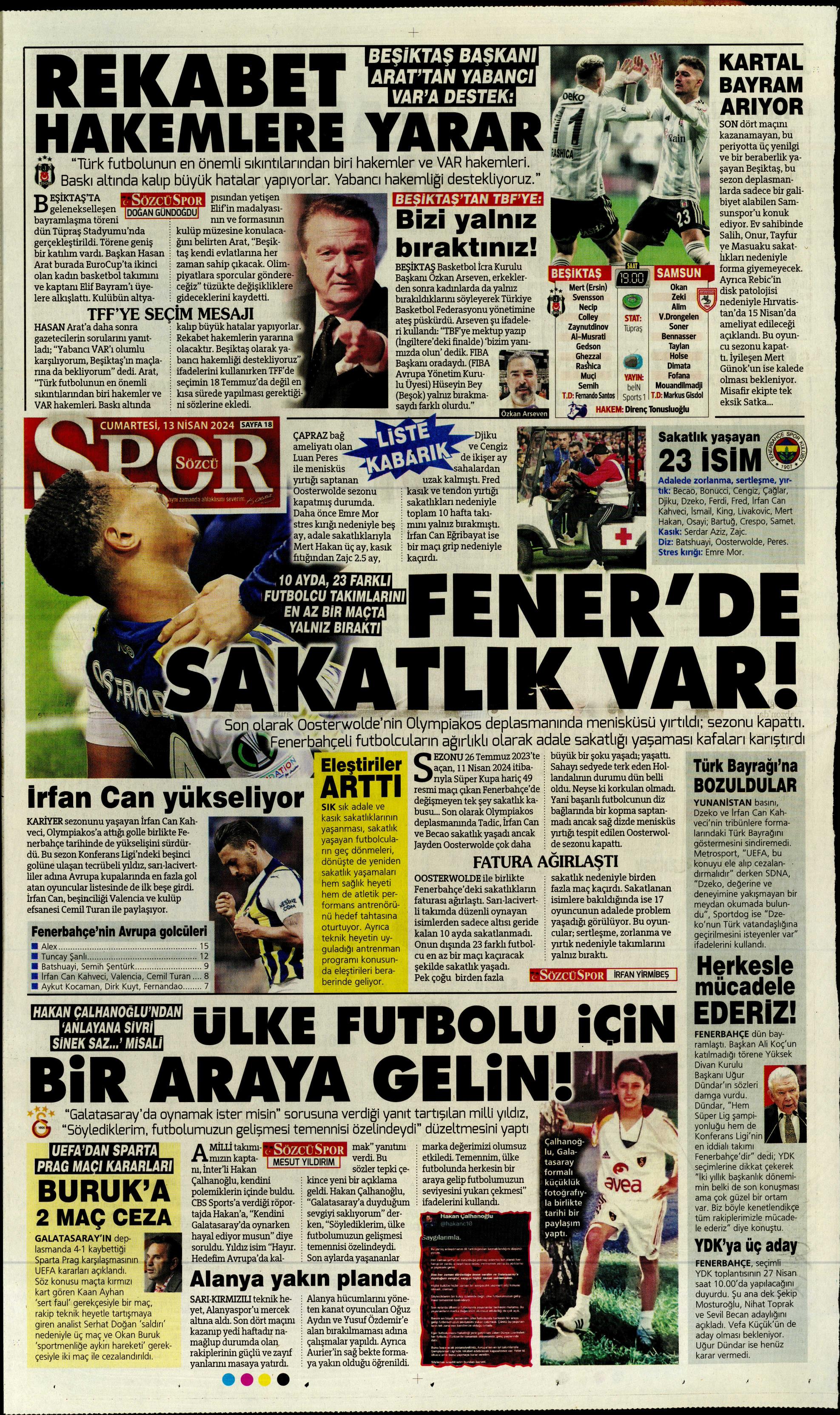 "Cimbom'un çehresi değişecek" | Sporun manşetleri (13 Nisan 2024)  - 30. Foto