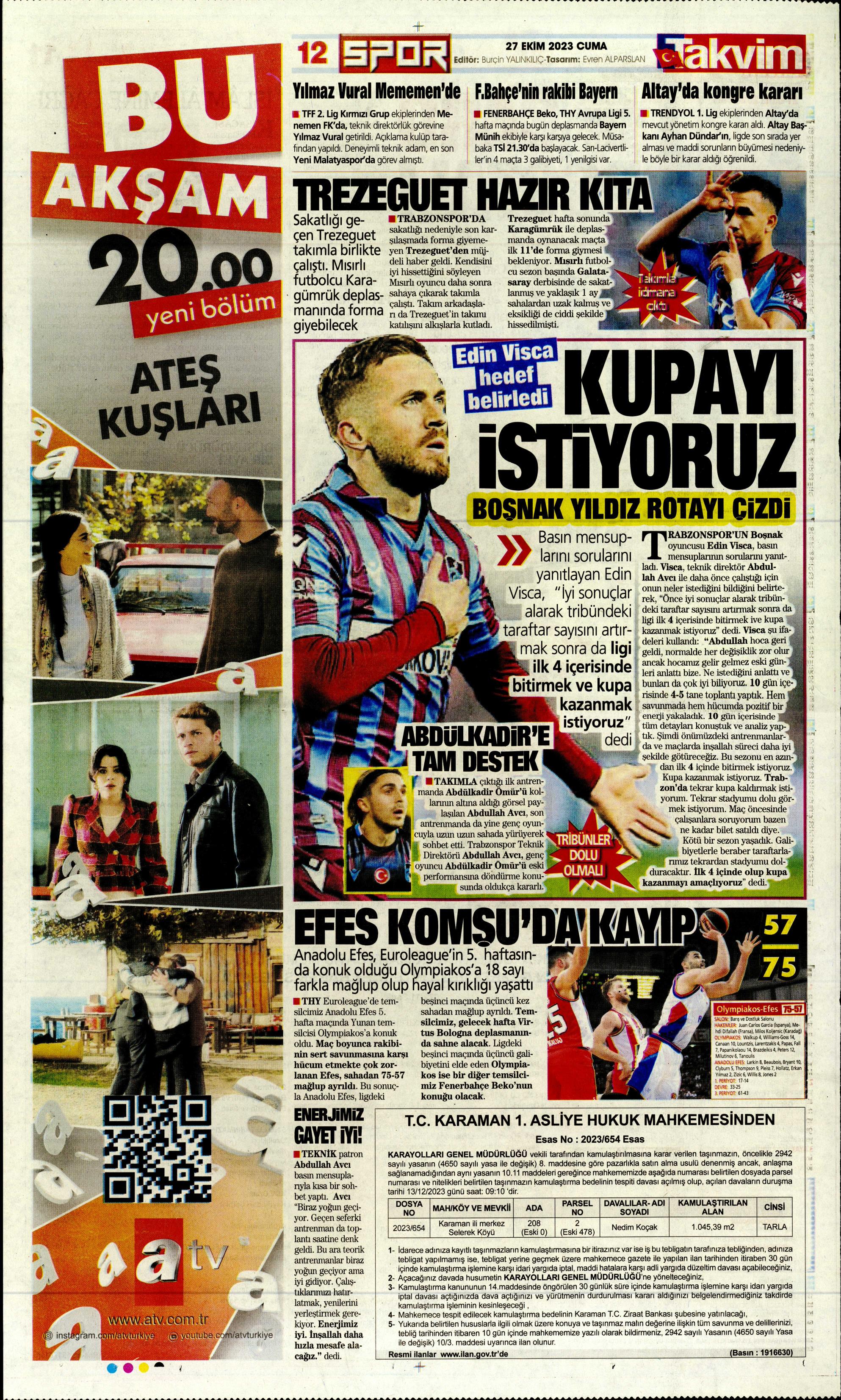 "Yüzyılın Fener'i" | Sporun manşetleri (27 Ekim 2023)  - 35. Foto