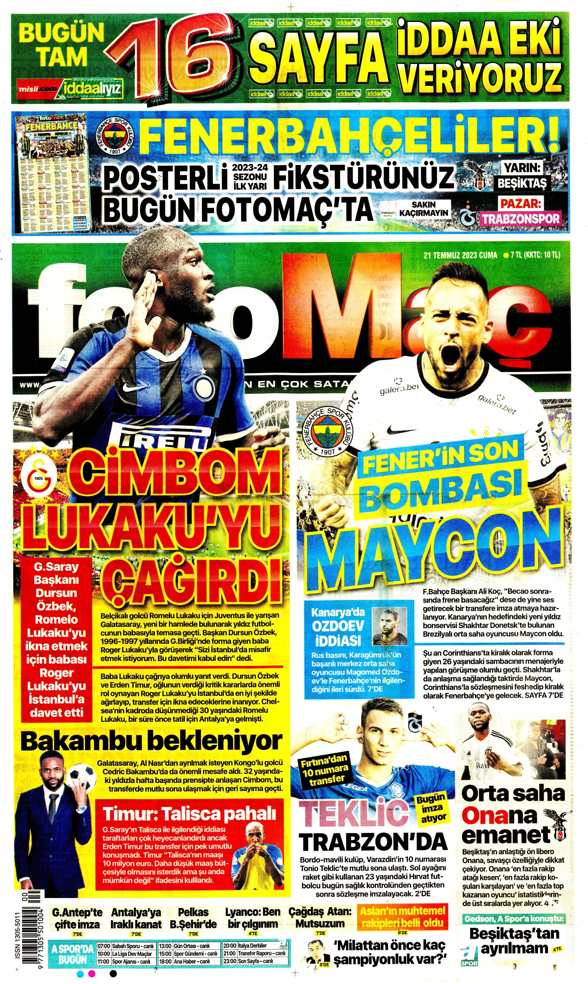 "Zaha için rekor teklif" | Sporun Manşetleri  - 12. Foto