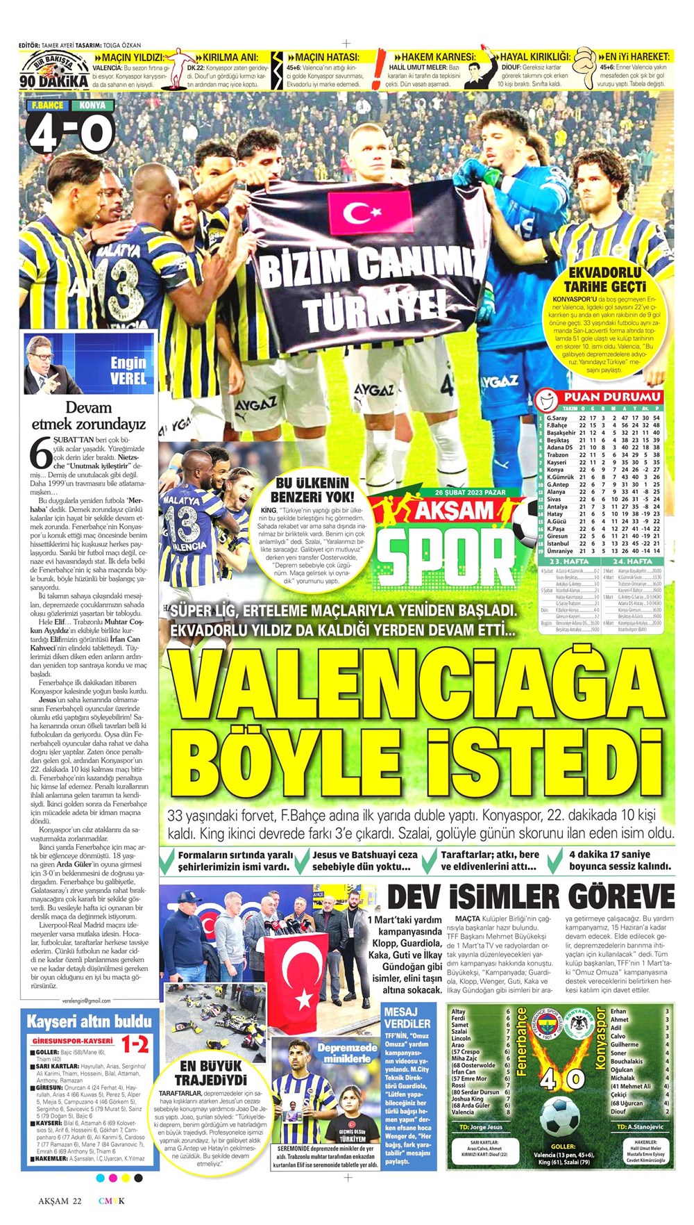 "Valenci'ağa' böyle istedi" - Sporun manşetleri  - 6. Foto