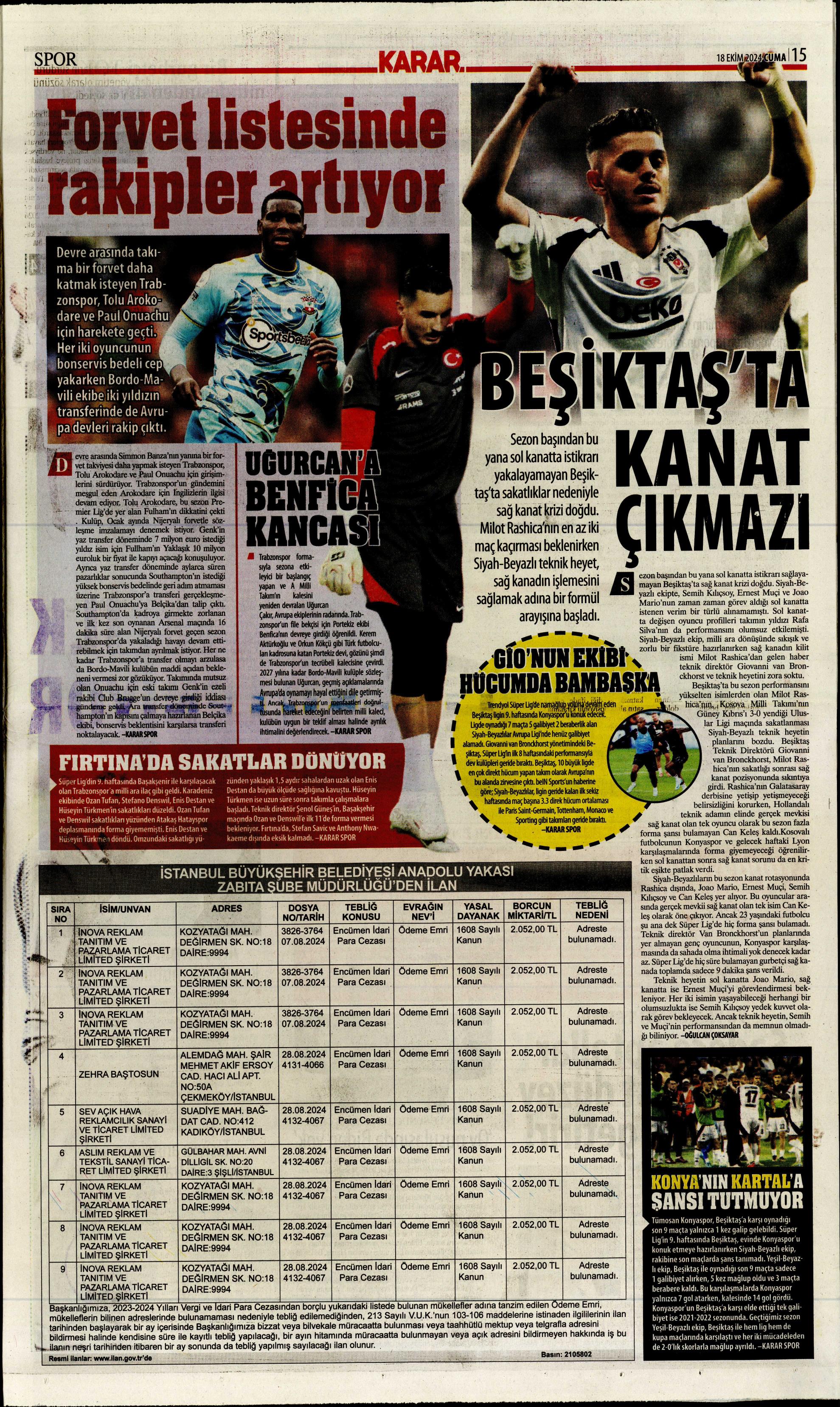 "Fenerbahçe'ye 1 milyar euroluk bomba" | Sporun manşetleri (18 Ekim 2024)  - 21. Foto