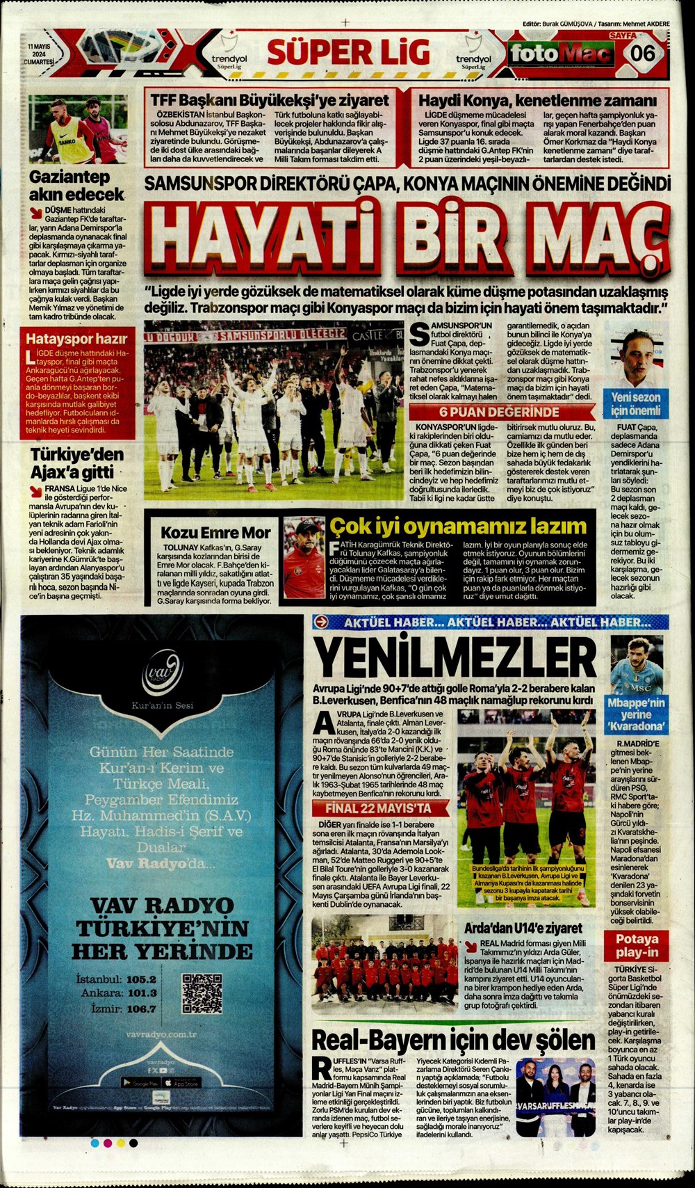 "Fener'de Mourinho sesleri" | Sporun manşetleri (11 Mayıs 2024)  - 15. Foto