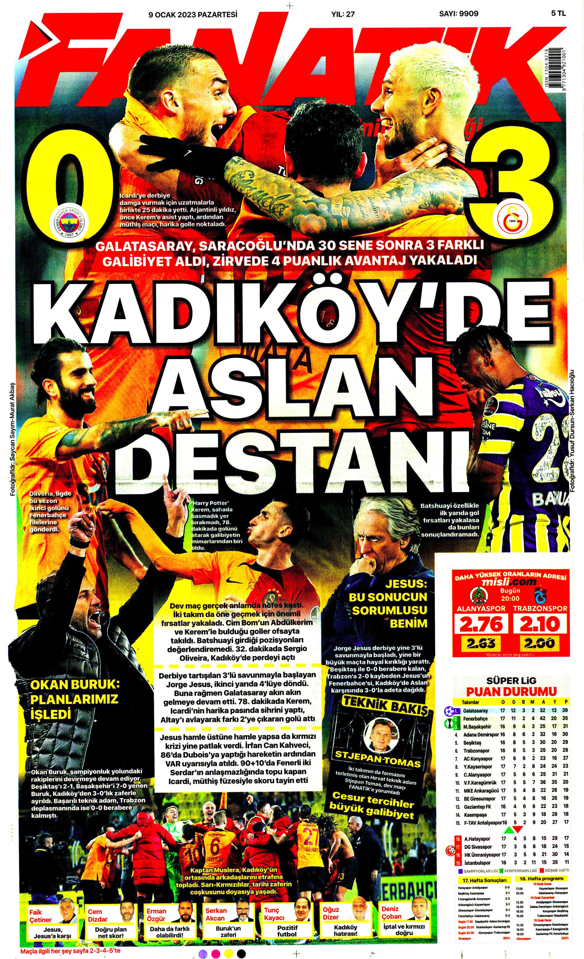 Sporun Manşetleri (9 Ocak 2023)  - 6. Foto