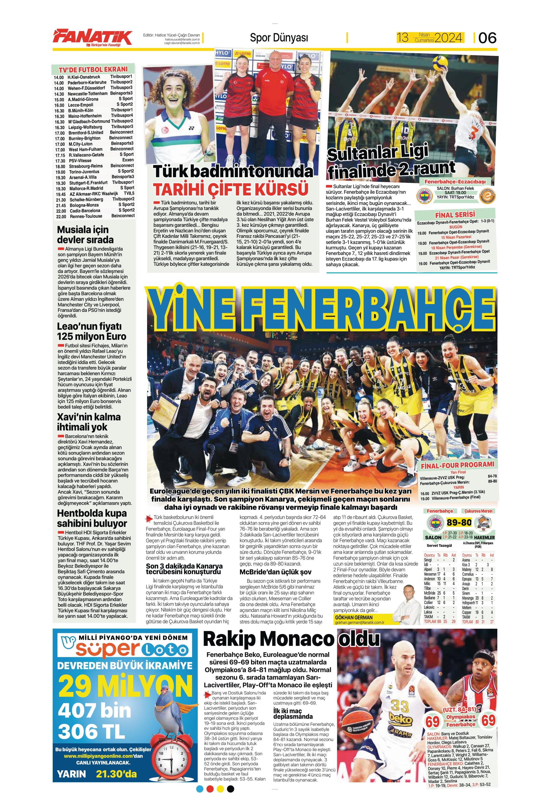 "Cimbom'un çehresi değişecek" | Sporun manşetleri (13 Nisan 2024)  - 8. Foto