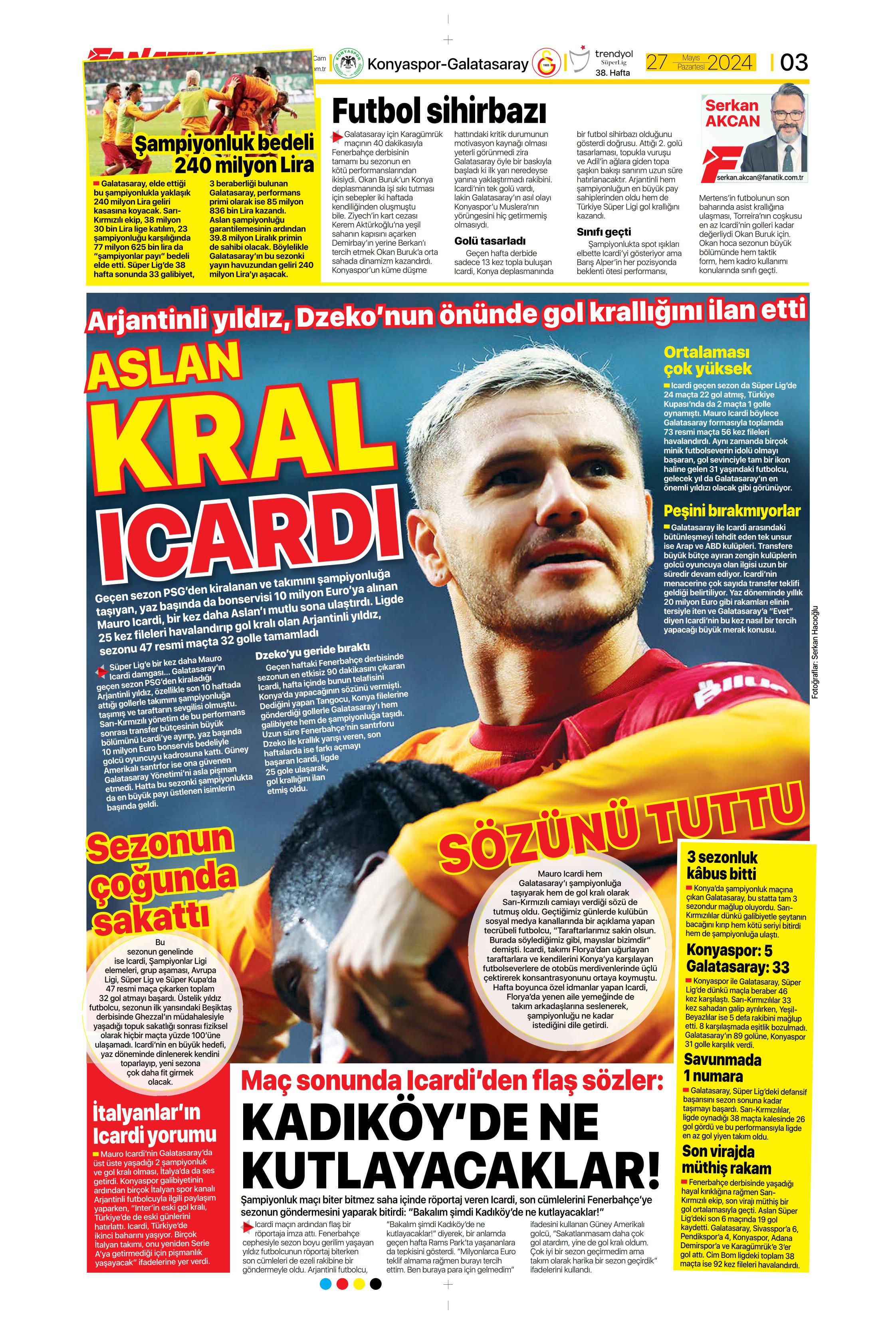 "Mayısların kralı şampiyon Aslan!" | Sporun manşetleri (27 Mayıs 2024)  - 7. Foto