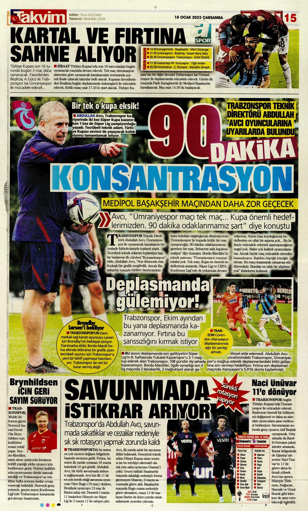 Sporun Manşetleri (18 Ocak 2023) - 31. Foto