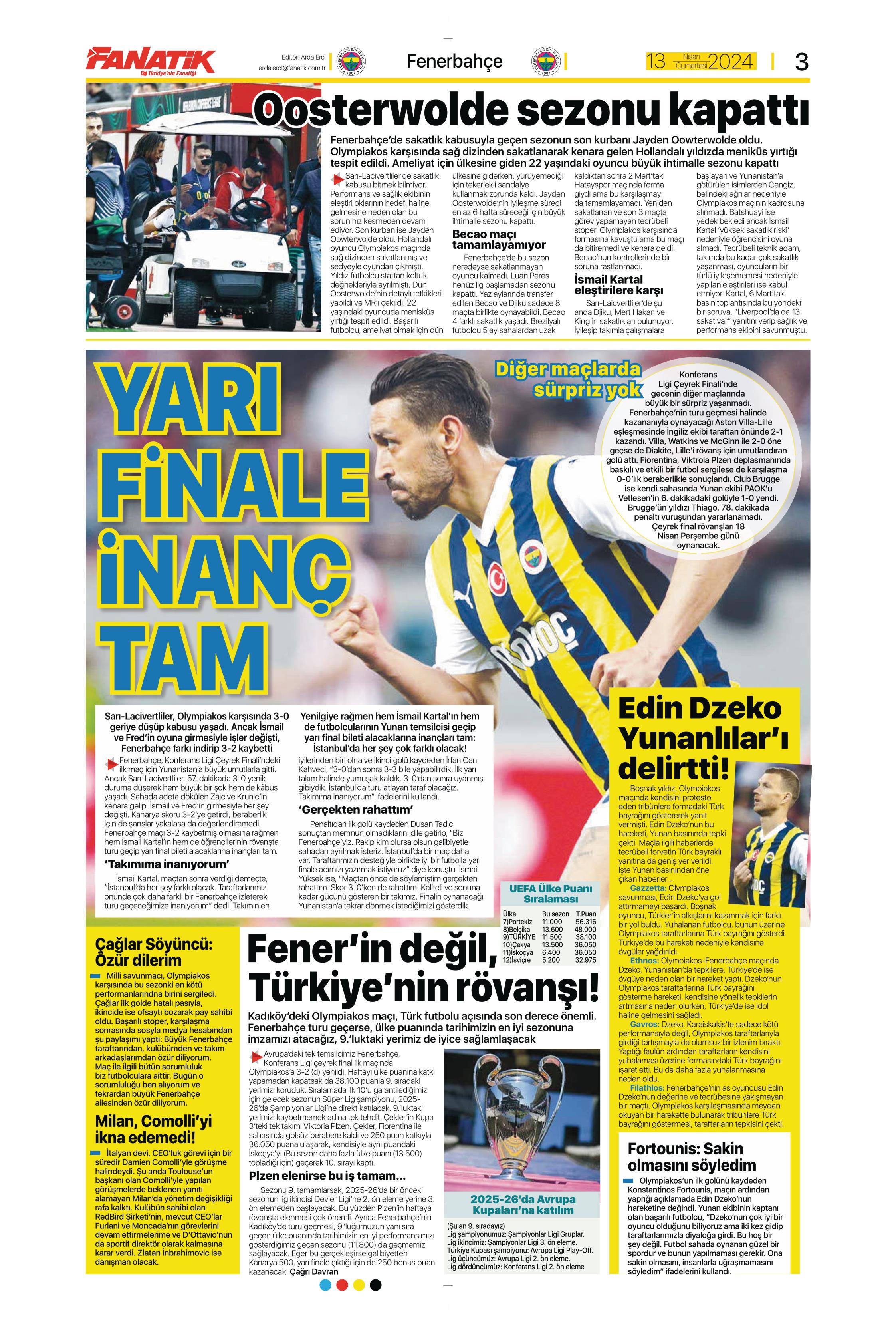 "Cimbom'un çehresi değişecek" | Sporun manşetleri (13 Nisan 2024)  - 4. Foto