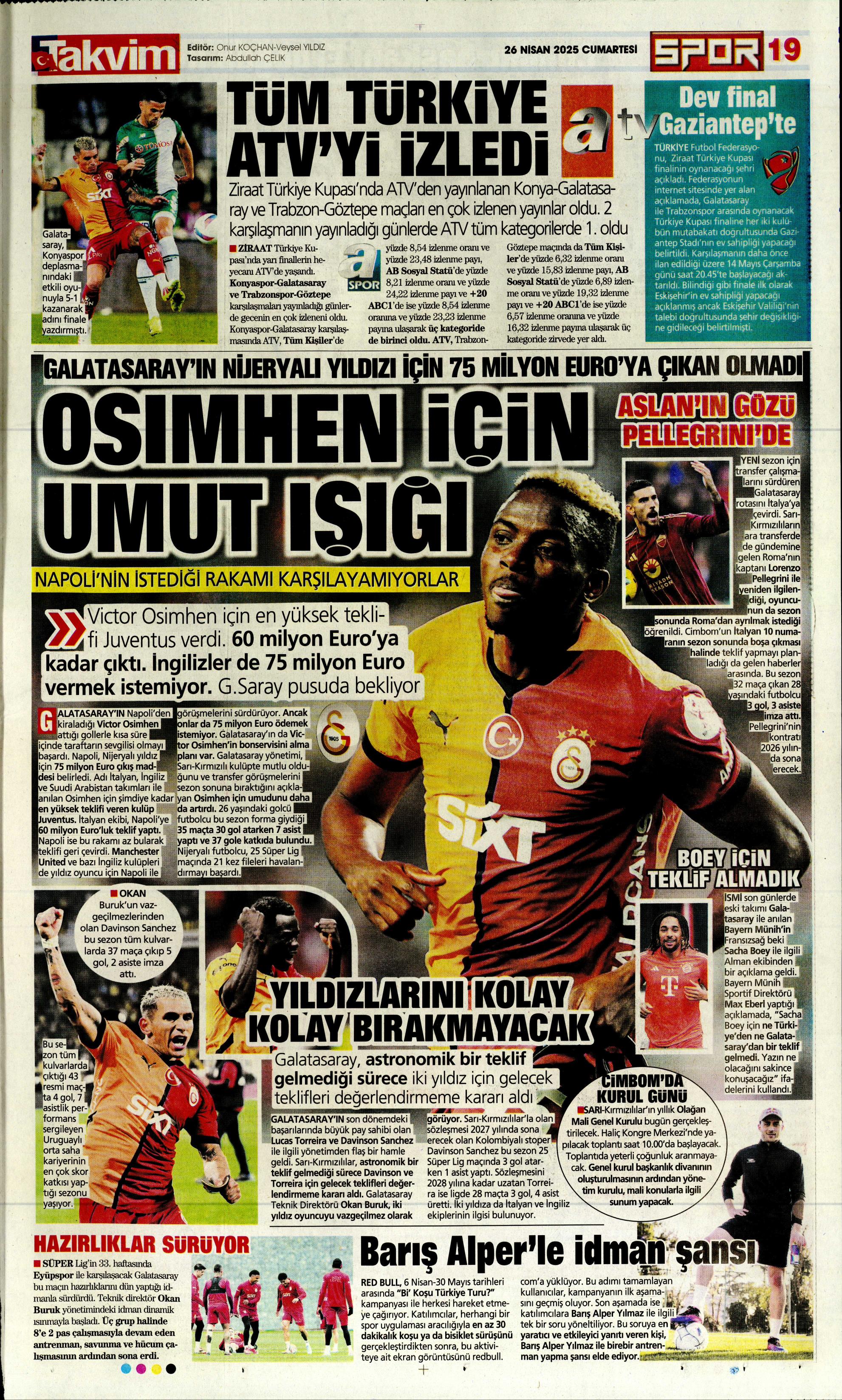 "Vlahovic'le ilk temas" | Sporun manşetleri  - 38. Foto