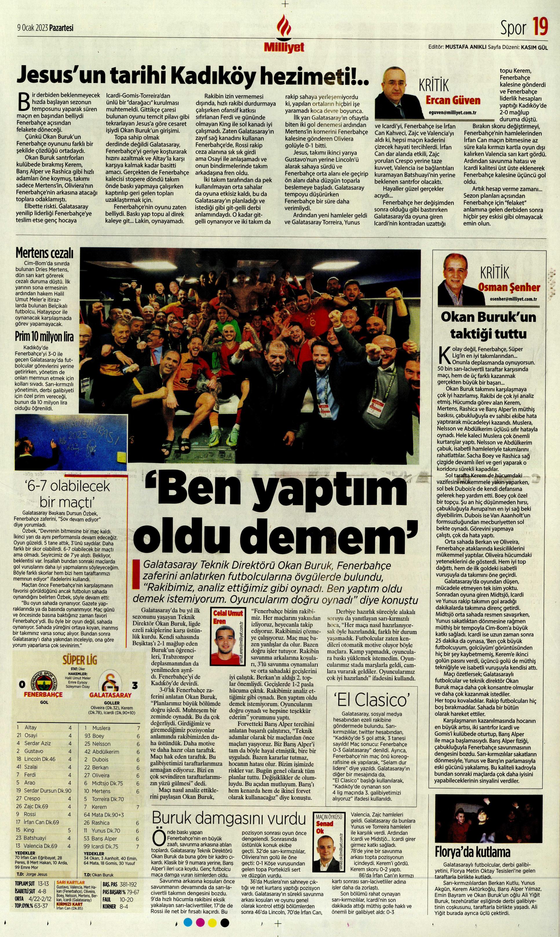 Sporun Manşetleri (9 Ocak 2023)  - 34. Foto