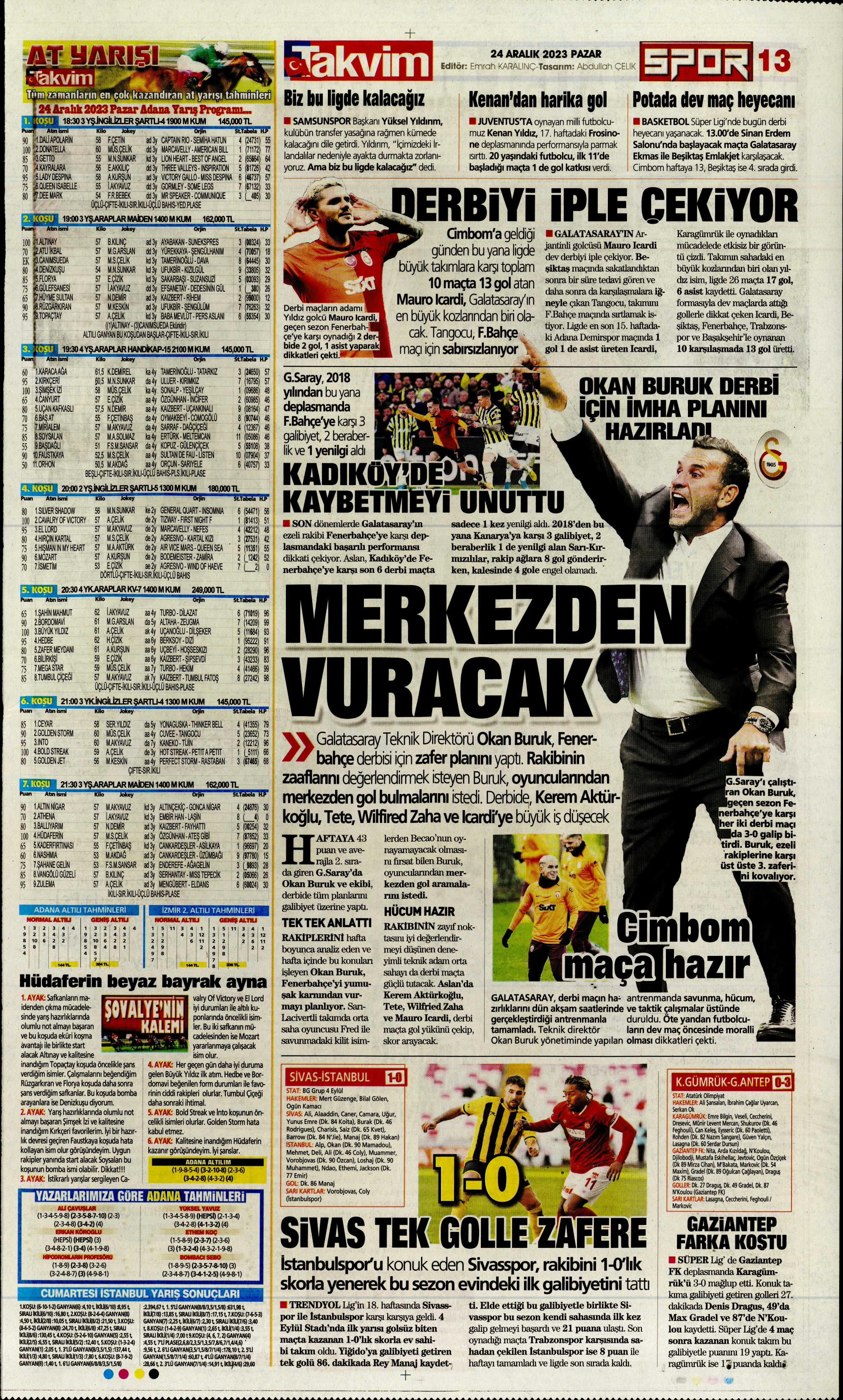 "Flick takımı görünce vazgeçti" | Sporun manşetleri (24 Aralık 2023)  - 37. Foto