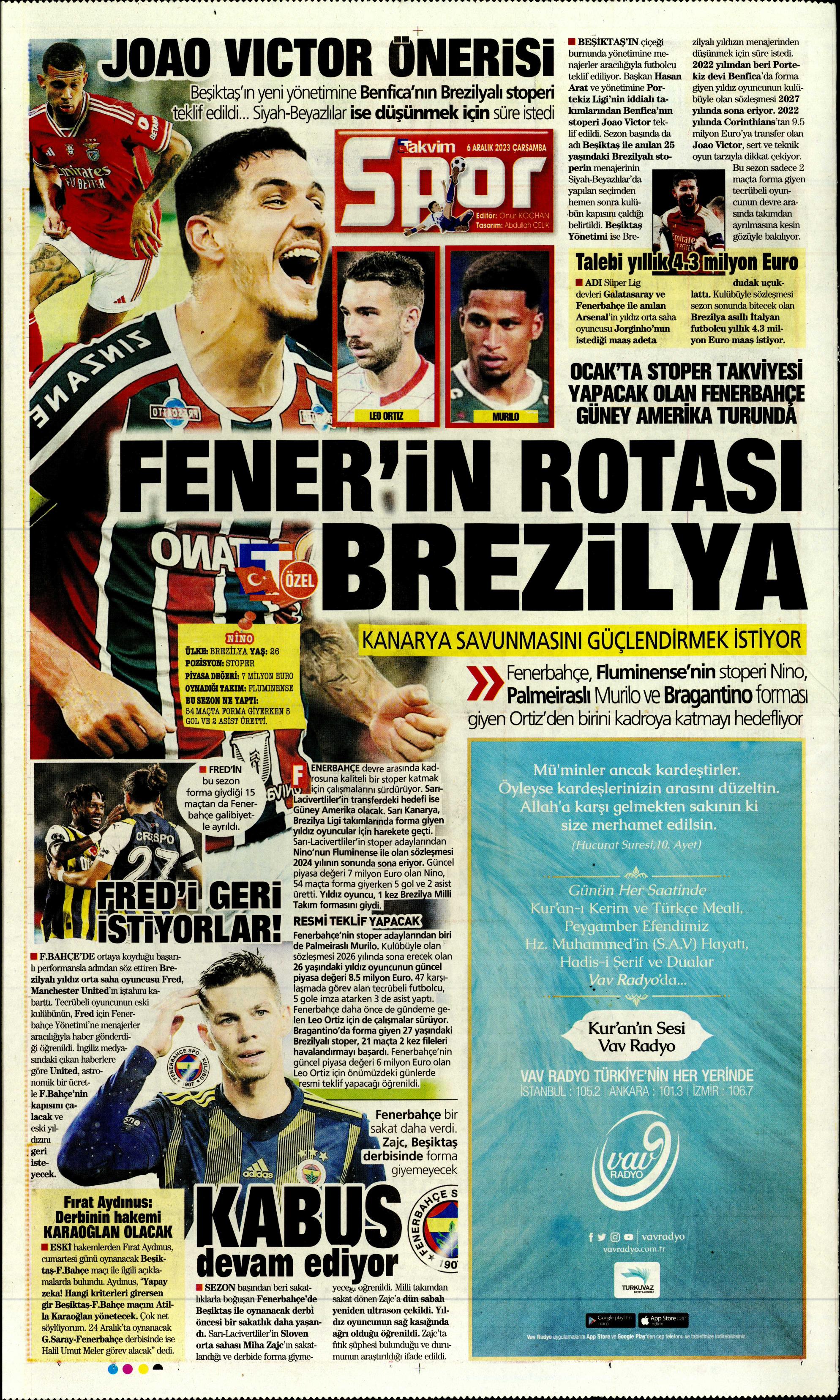 "Aslan'da operasyon başladı" | Sporun manşetleri (6 Aralık 2023)  - 31. Foto