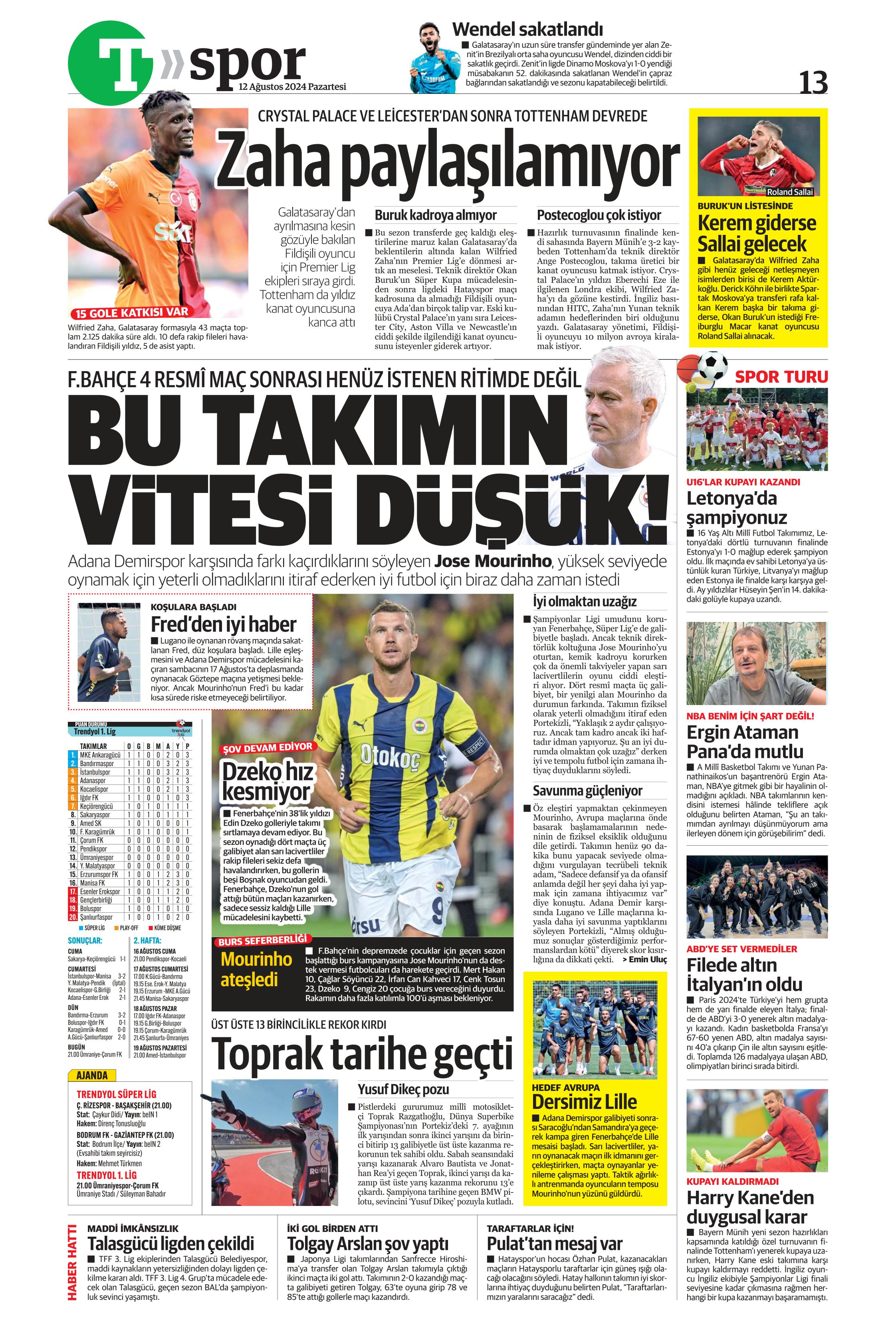 "Fenerbahçe'den 4 isim için İngiltere seferi" | Sporun manşetleri  - 40. Foto