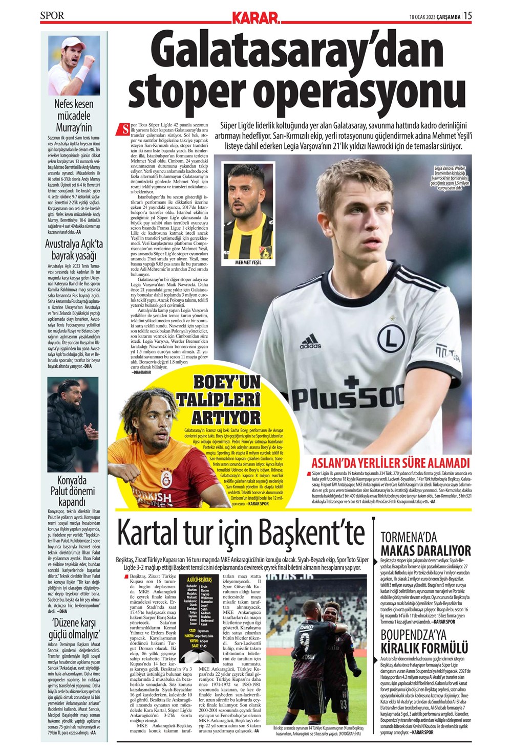 Sporun Manşetleri (18 Ocak 2023) - 22. Foto