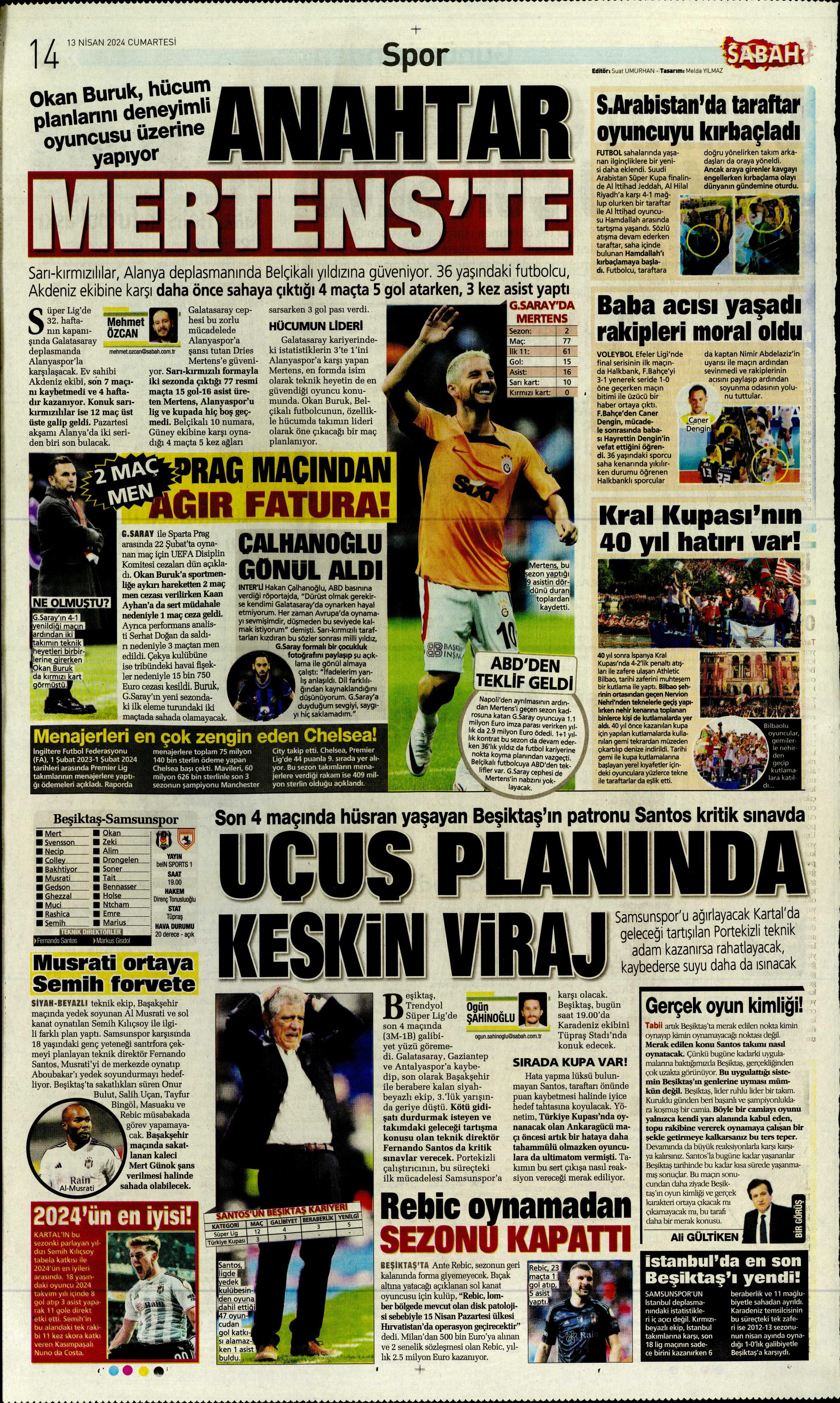 "Cimbom'un çehresi değişecek" | Sporun manşetleri (13 Nisan 2024)  - 25. Foto