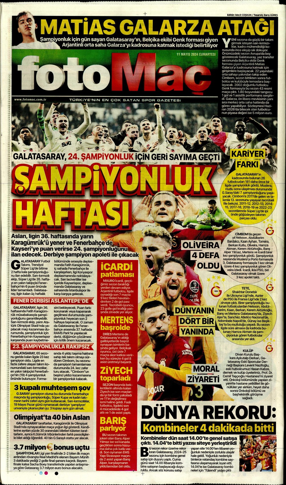 "Fener'de Mourinho sesleri" | Sporun manşetleri (11 Mayıs 2024)  - 16. Foto