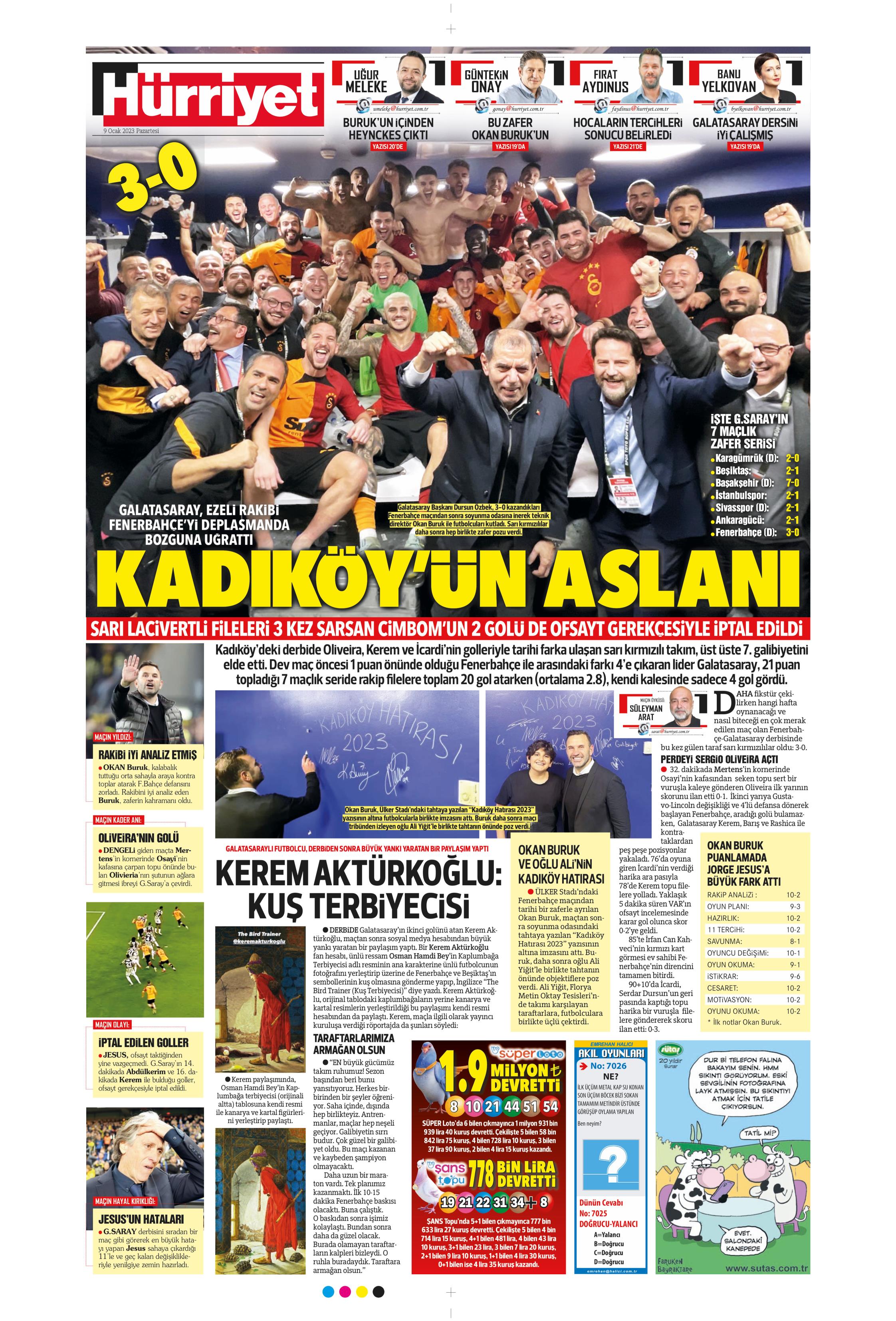 Sporun Manşetleri (9 Ocak 2023)  - 28. Foto