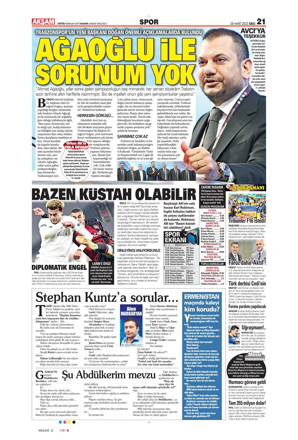 "Vurduğumuz gol olsun" - Sporun manşetleri - 3. Foto