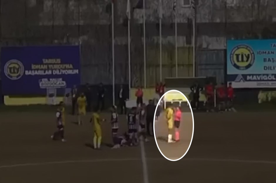 İZLE | 3. Lig'de ilginç an: Hakemin ittirdiği futbolcu taklalar attı
